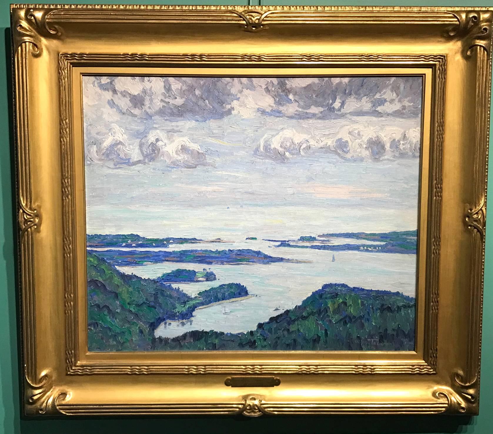 This spectacular coastal landscape was painted by American artist Allen Tucker (1866-1939). Tucker was born in Brooklyn, New York and while working in his father’s architectural firm, studied at the Art Students League with impressionist John H.