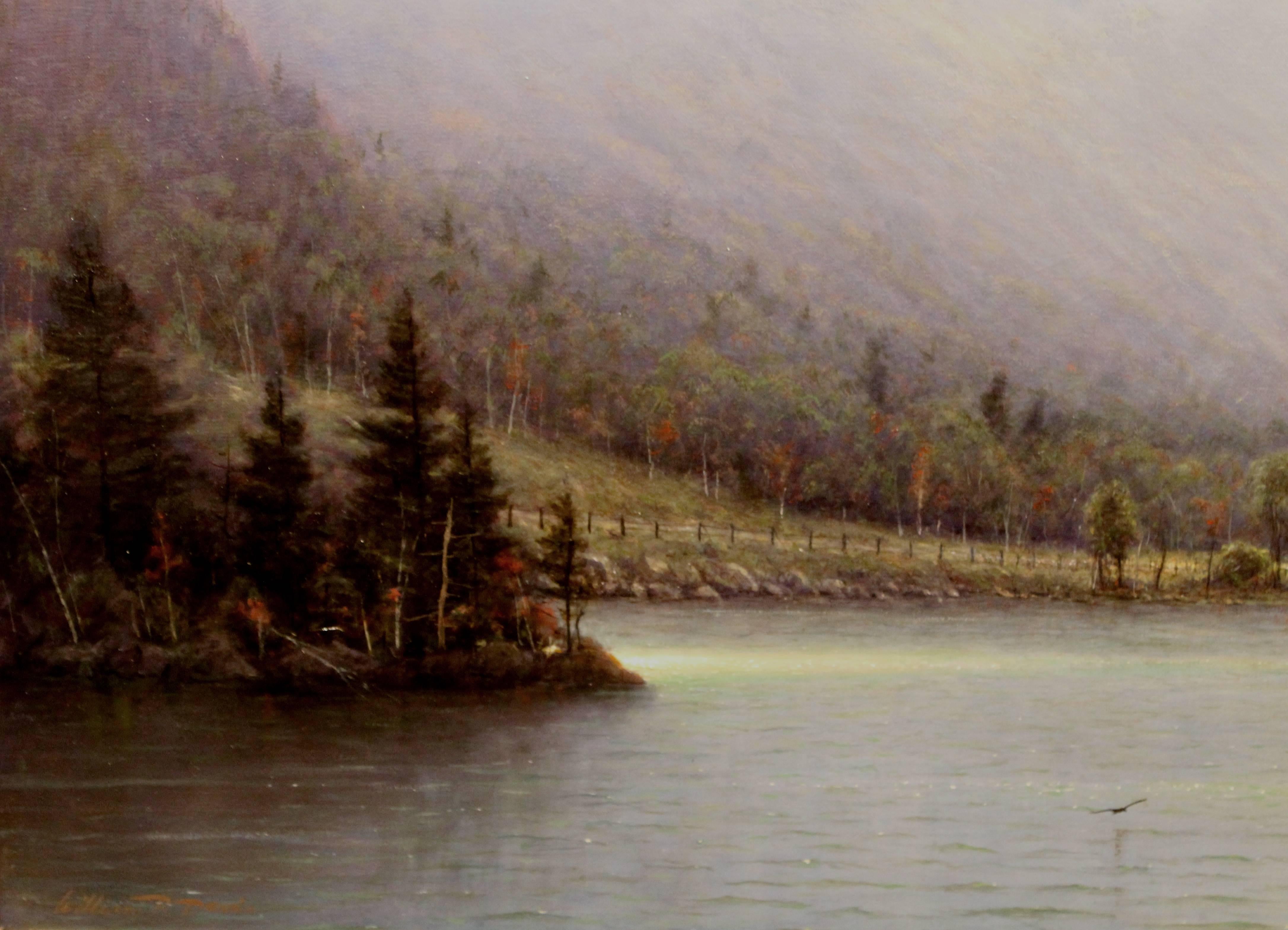 20th Century William R. Davis Oil Painting Clearing Storm, Echo Lake, Franconia, NH