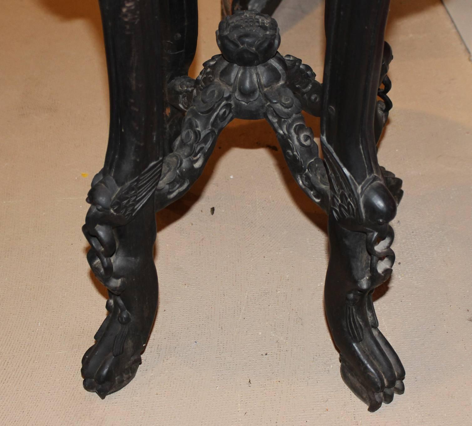 Late 19th Century Chinese Carved Hardwood Stand or Pedestal 4