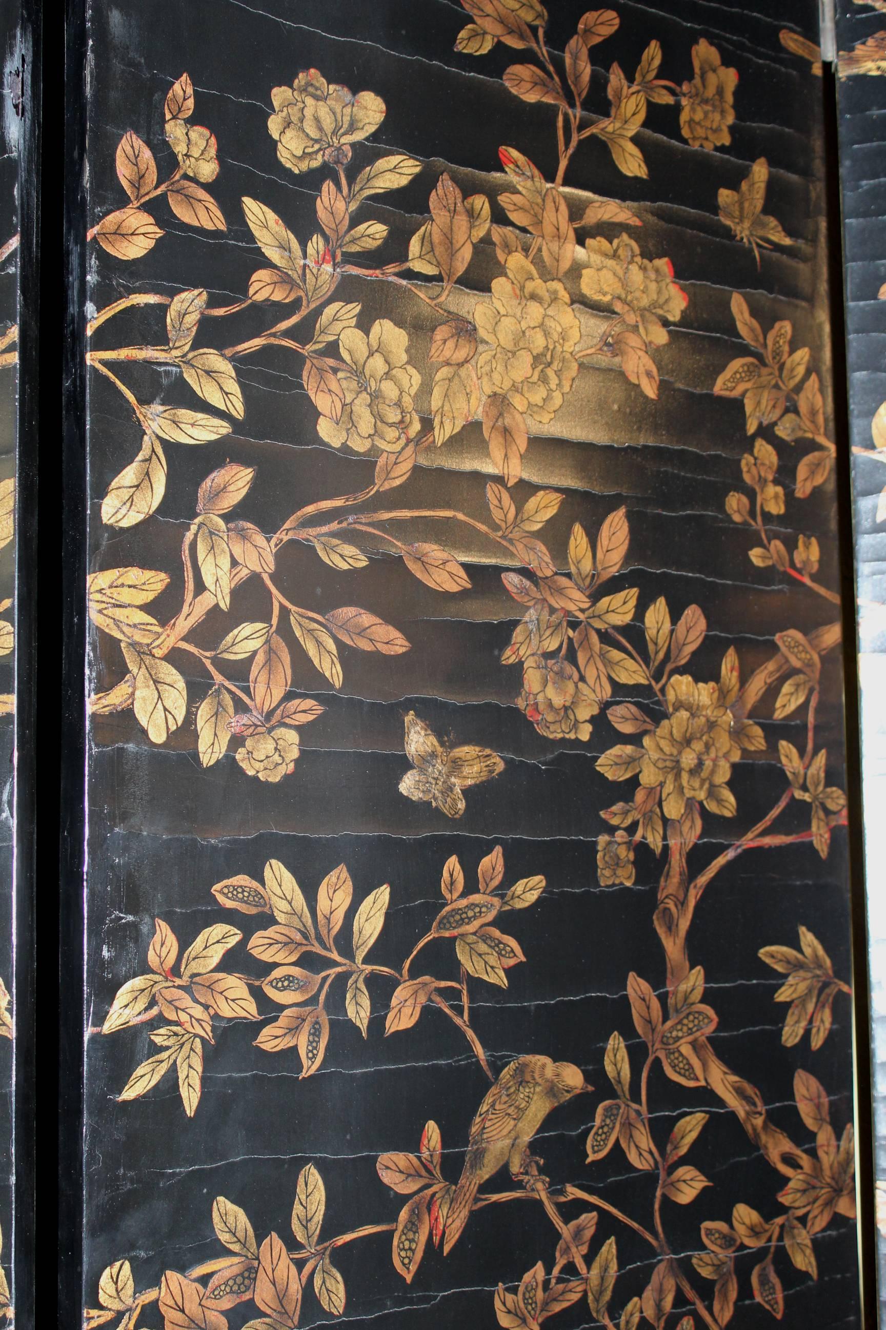 chinese black lacquer screen