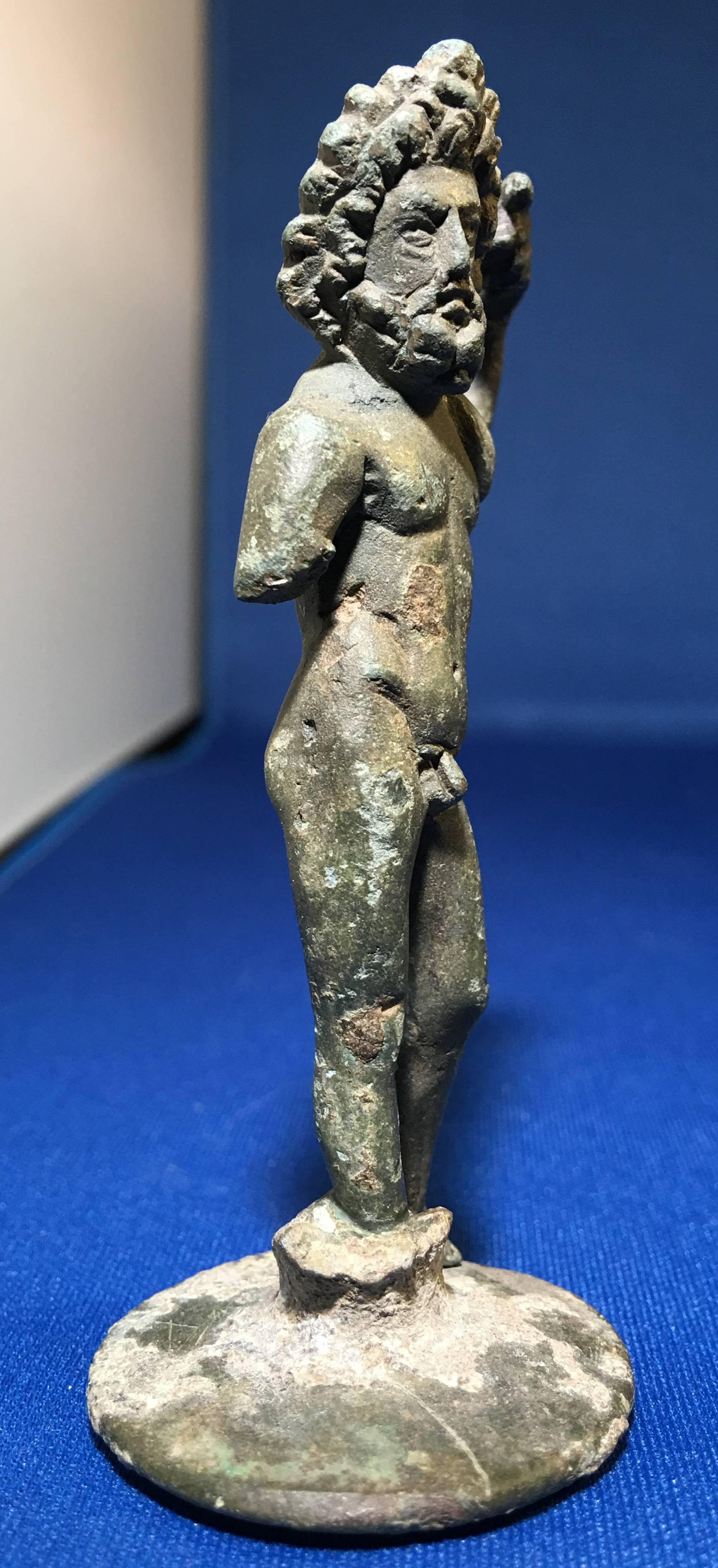 Italian Powerful Ancient Roman Bronze Statuette of Jupiter