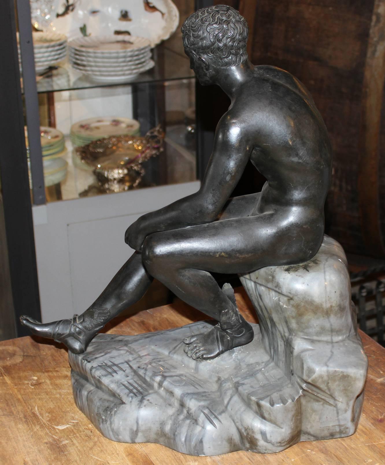 Classical Roman 20th Century Continental Bronze of Mercury or Hermes