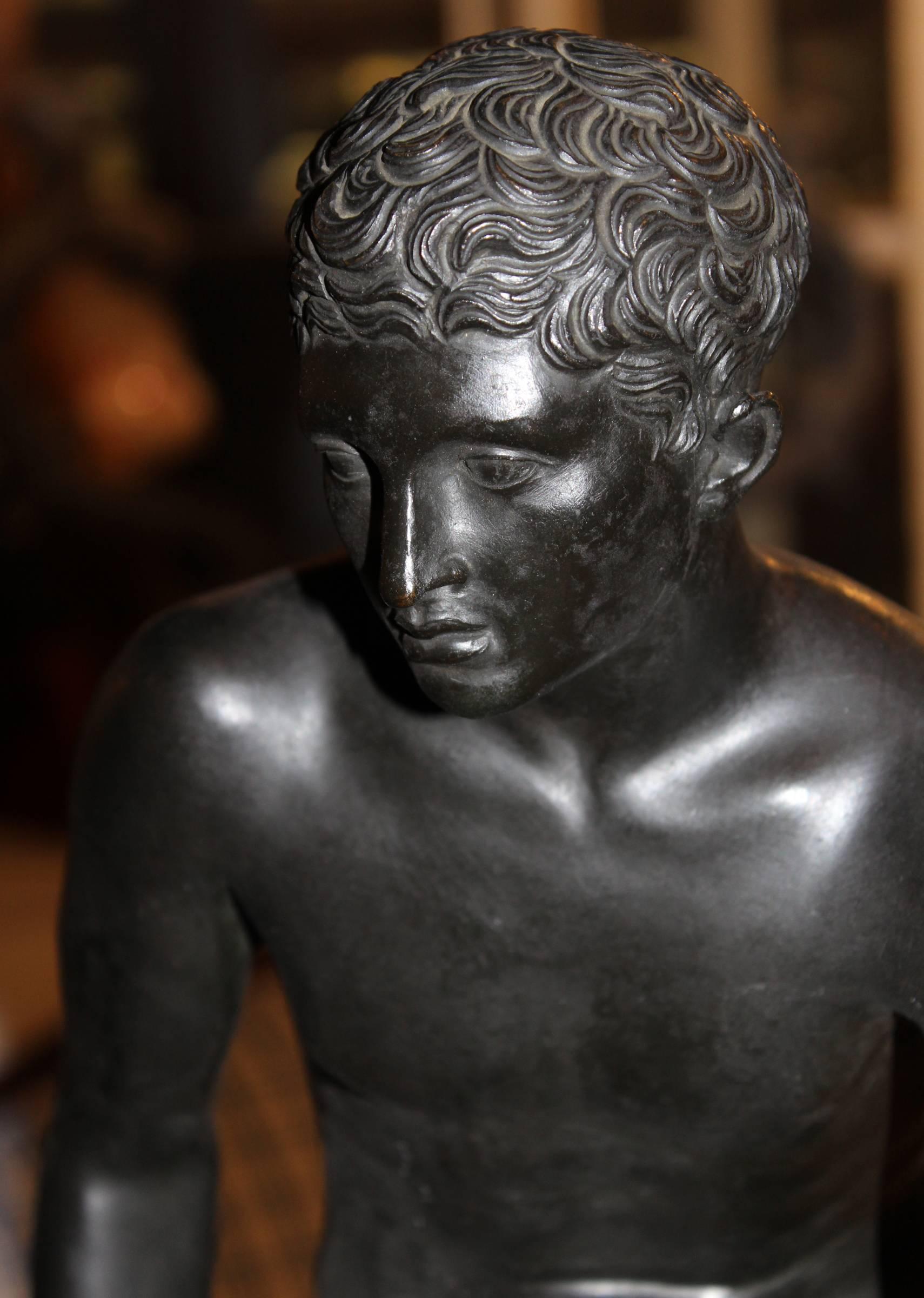 Carved 20th Century Continental Bronze of Mercury or Hermes