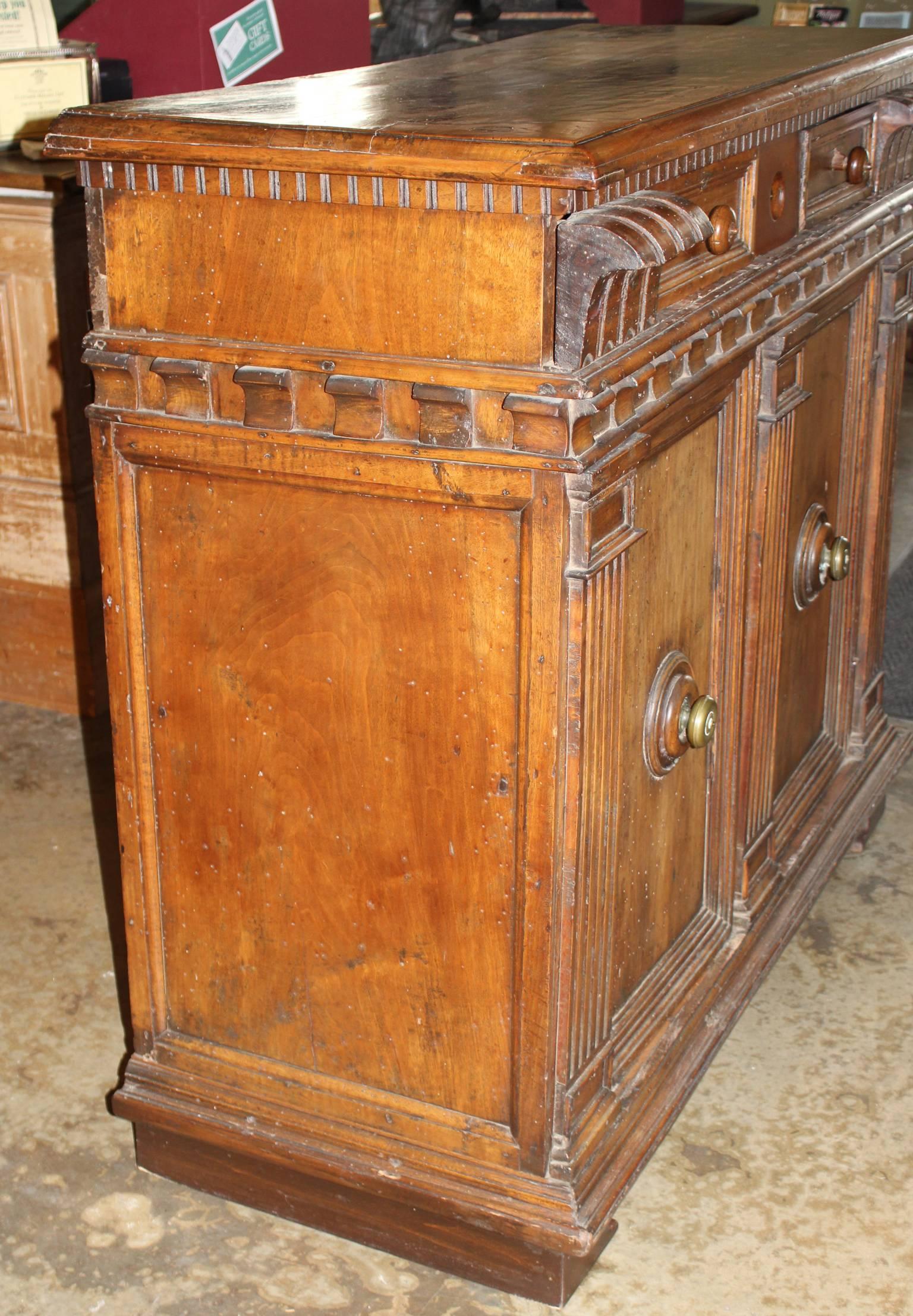 18th Century Italian Walnut Two-Door Cupboard In Good Condition For Sale In Milford, NH