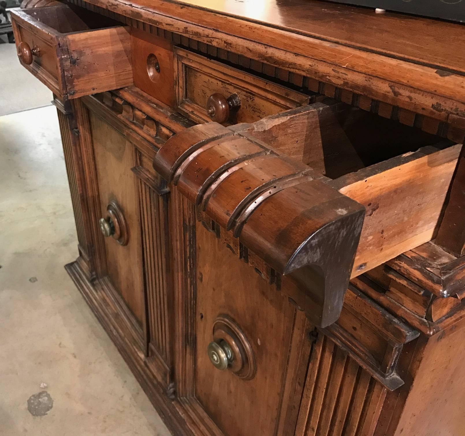 18th Century Italian Walnut Two-Door Cupboard For Sale 2