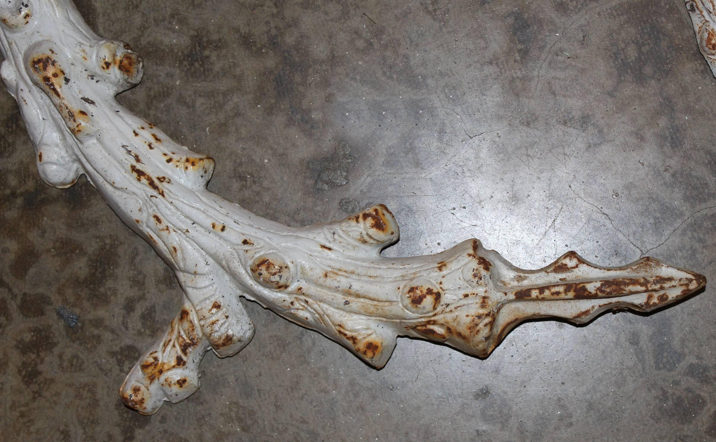 Cast 51 Piece Set of 19th Century Faux Bois Iron Garden Edging