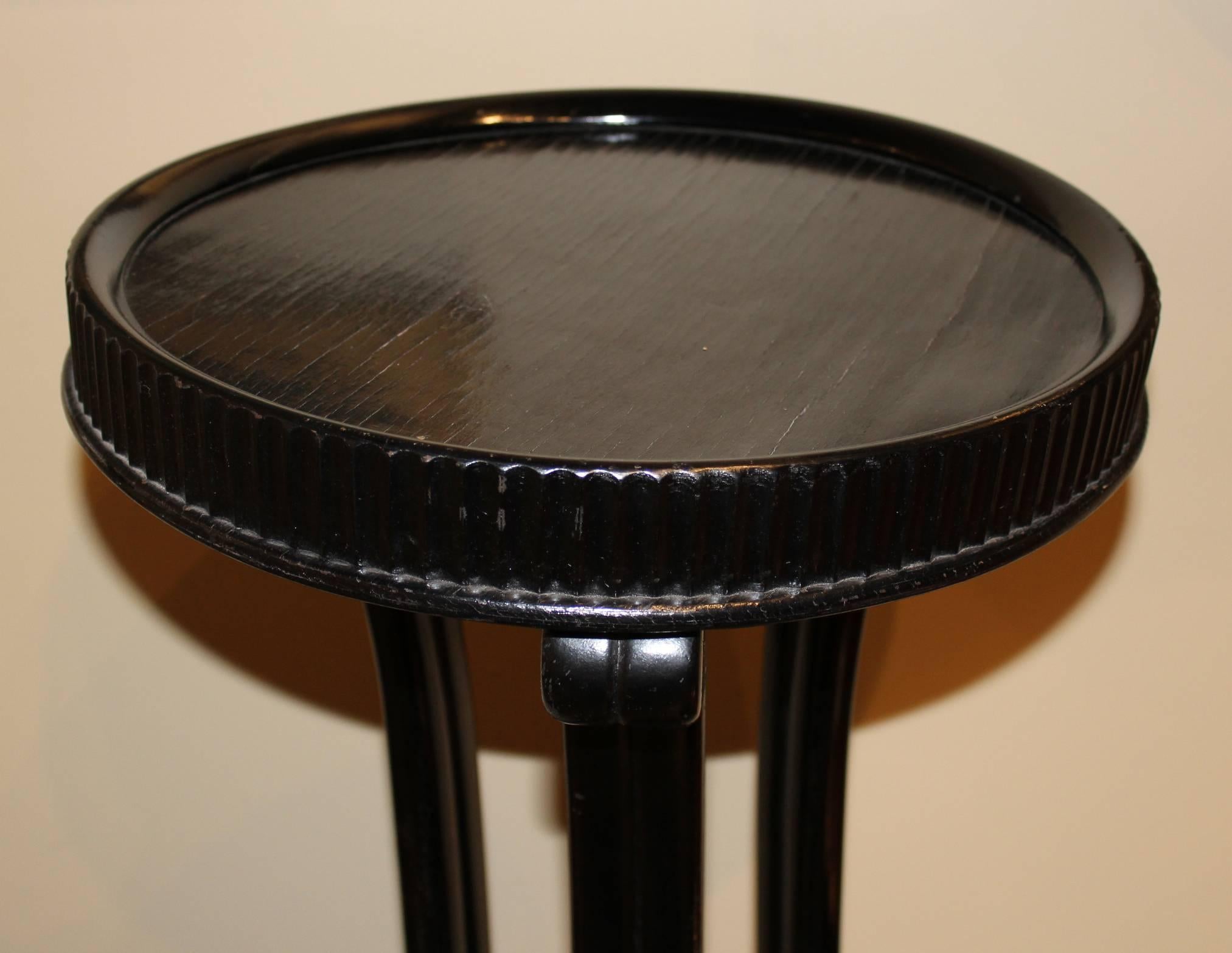 Ebonized Wooden Pedestal Designed by Otto Prutscher for Thonet In Good Condition For Sale In Milford, NH