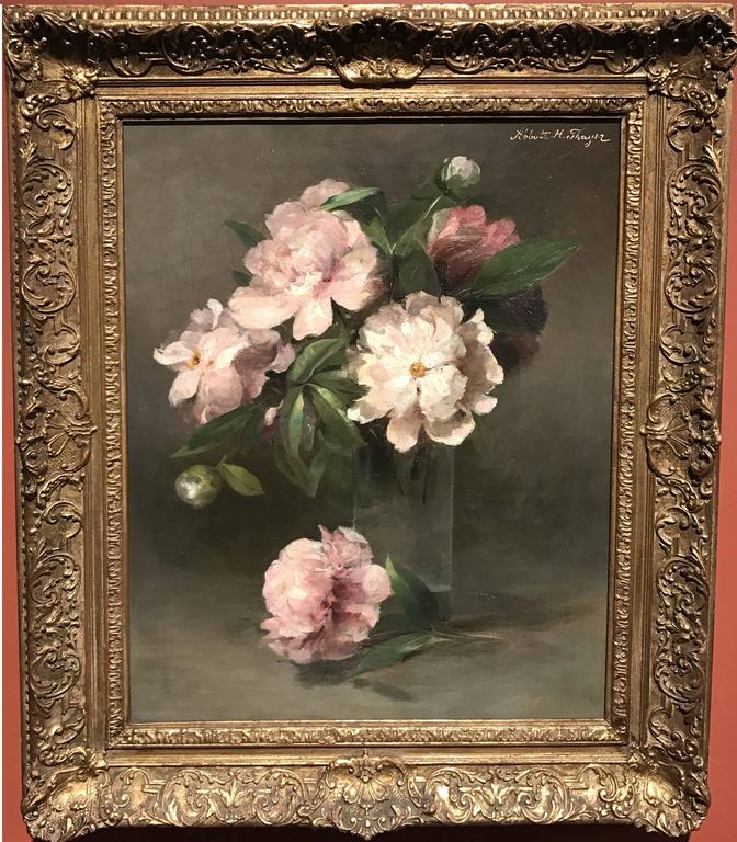 Abbott Handerson Thayer Oil Painting Still Life Of Peonies - 