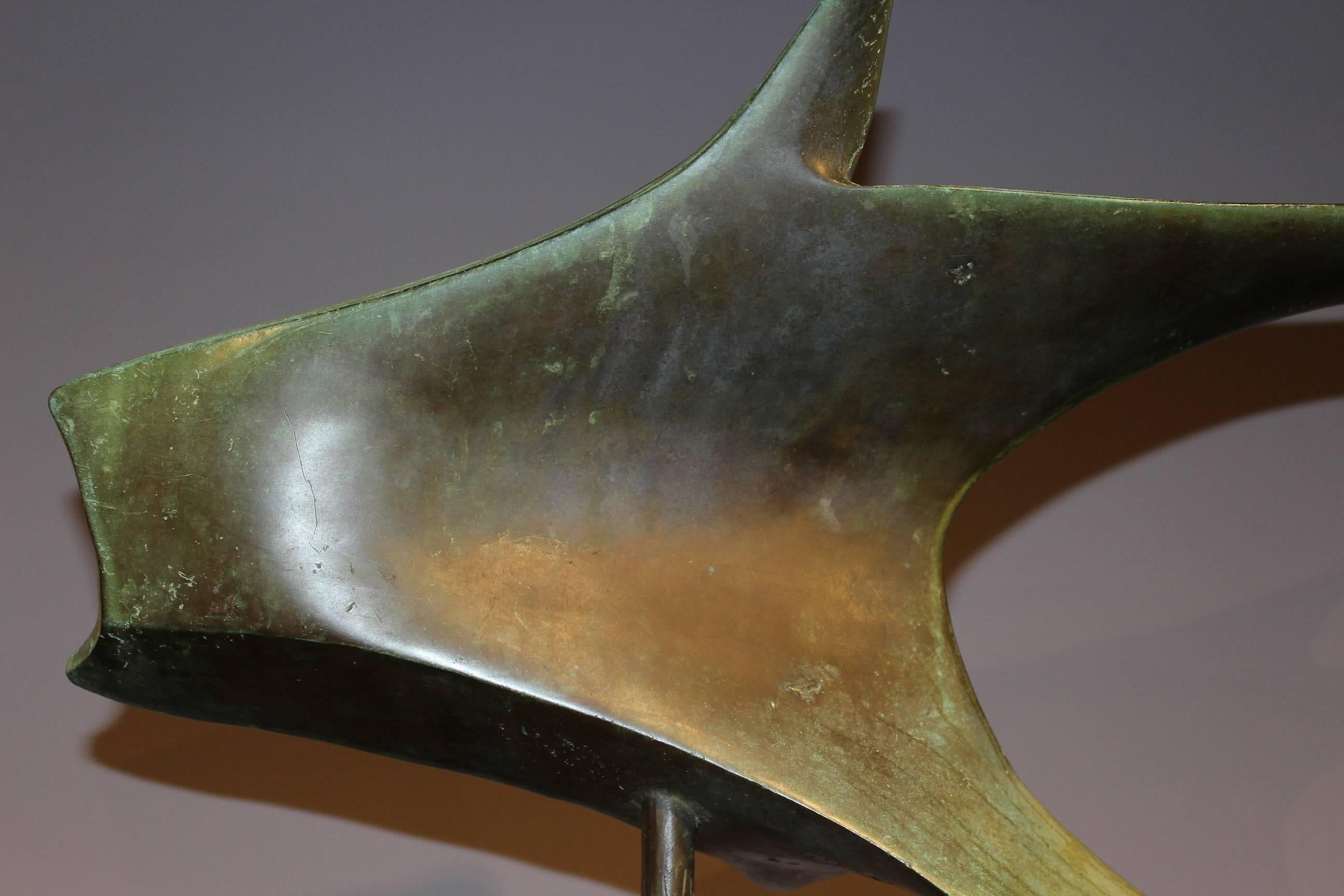 20th Century Gustel, American School, Modernist Bronze of a Stingray