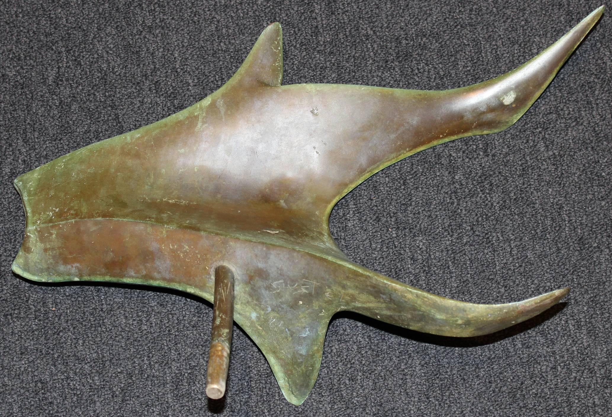 Gustel, American School, Modernist Bronze of a Stingray 2