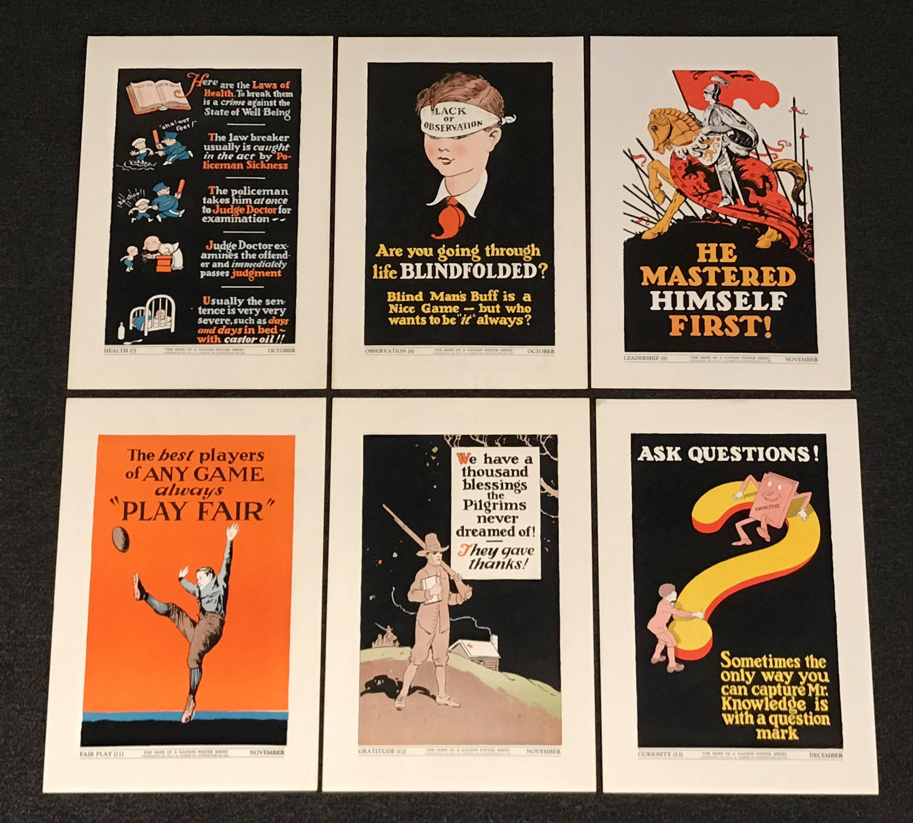 American Collection of 39 “Hope of a Nation” Poster Series Educational Posters circa 1937