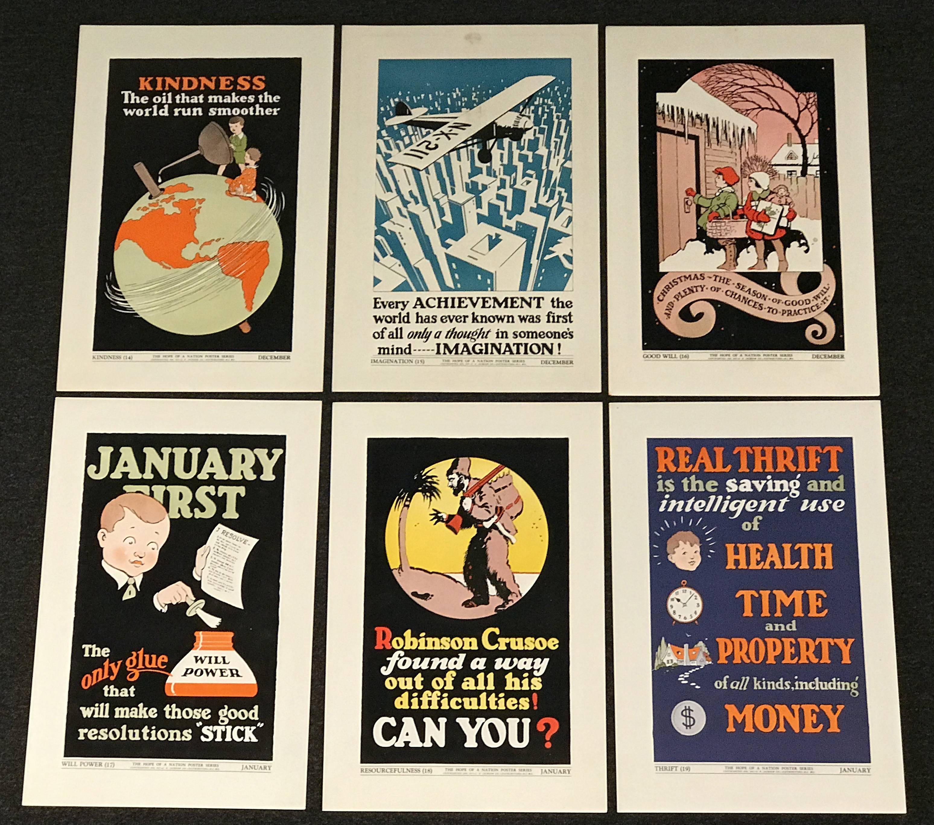 Collection of 39 “Hope of a Nation” Poster Series Educational Posters circa 1937 In Excellent Condition In Milford, NH