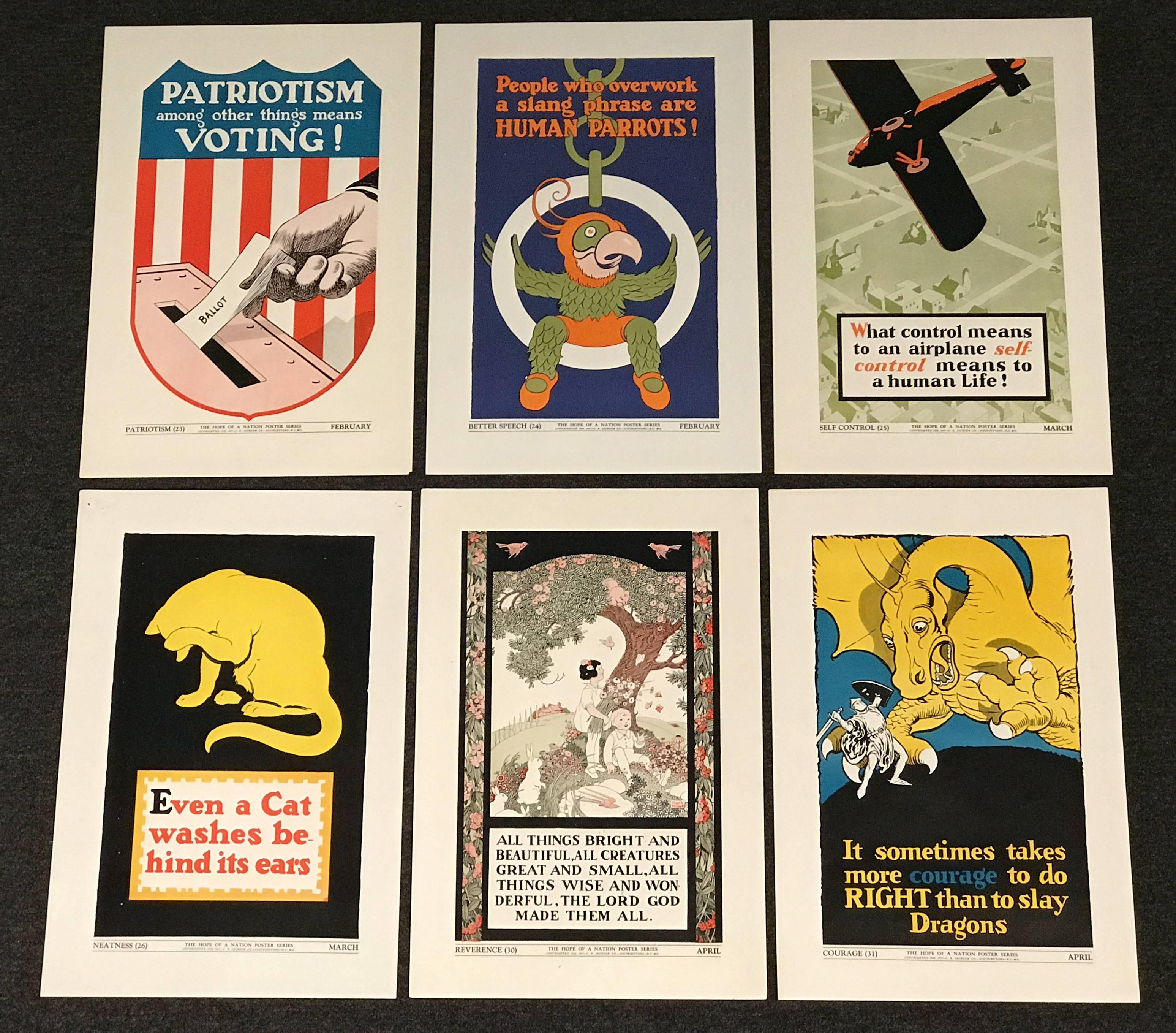 Collection of 39 “Hope of a Nation” Poster Series Educational Posters circa 1937 1