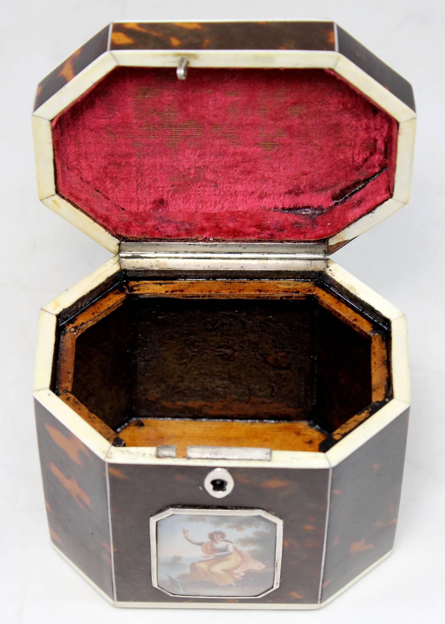 Exceptional Late 18th Century English Tea Caddy in Tortoiseshell 1