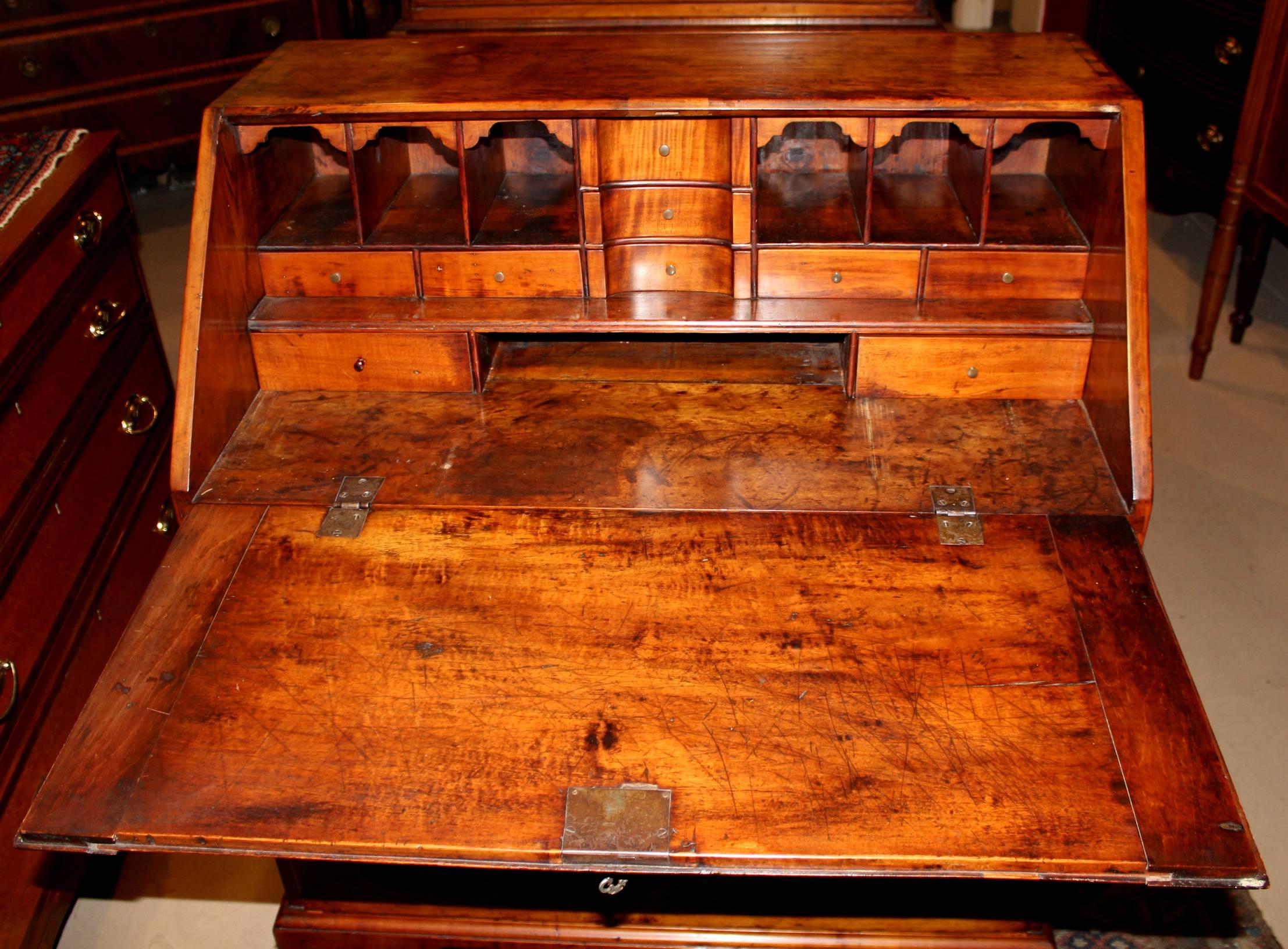 18th Century and Earlier Chippendale Maple Slant Front Desk, circa 1770