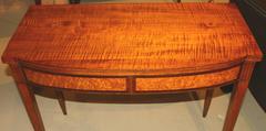 Federal Hepplewhite Tiger Maple Card or Gaming Table with Birdseye Maple Front
