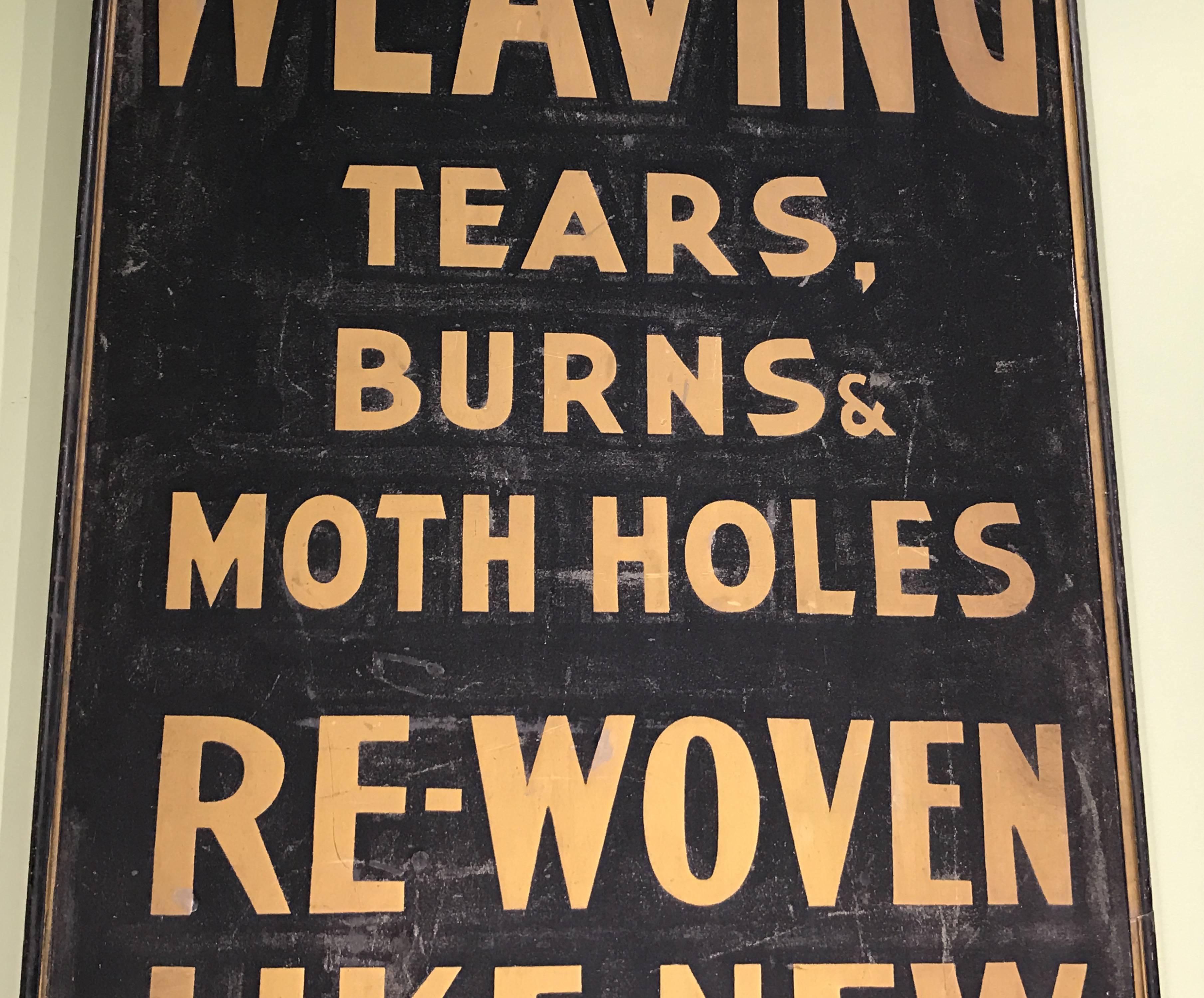 American 19th Century SoHo District New York Expert Weaving Advertising Trade Sign