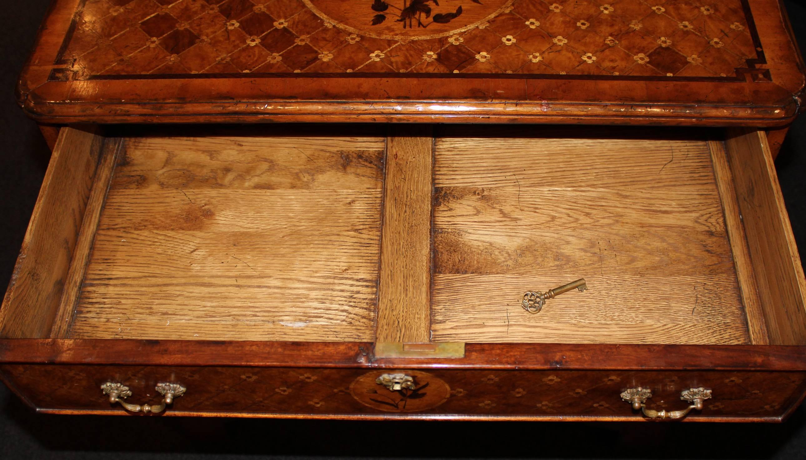 Diminutive English Four-Drawer Chest with Extensive Marquetry 2