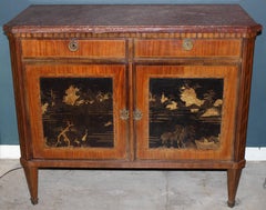 18th Century Dutch Marble Top Buffet with Chinoiserie Panels