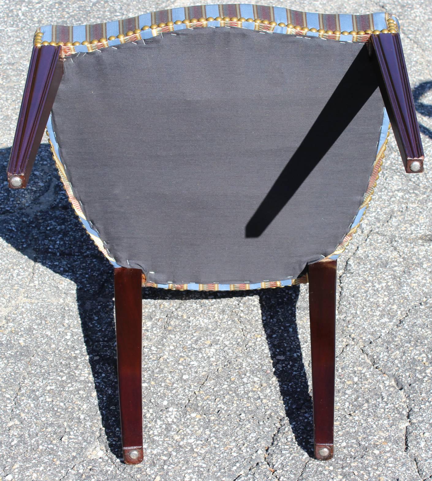 Set of Six Custom Mahogany Shield Back Sheraton Style Dining Chairs 1