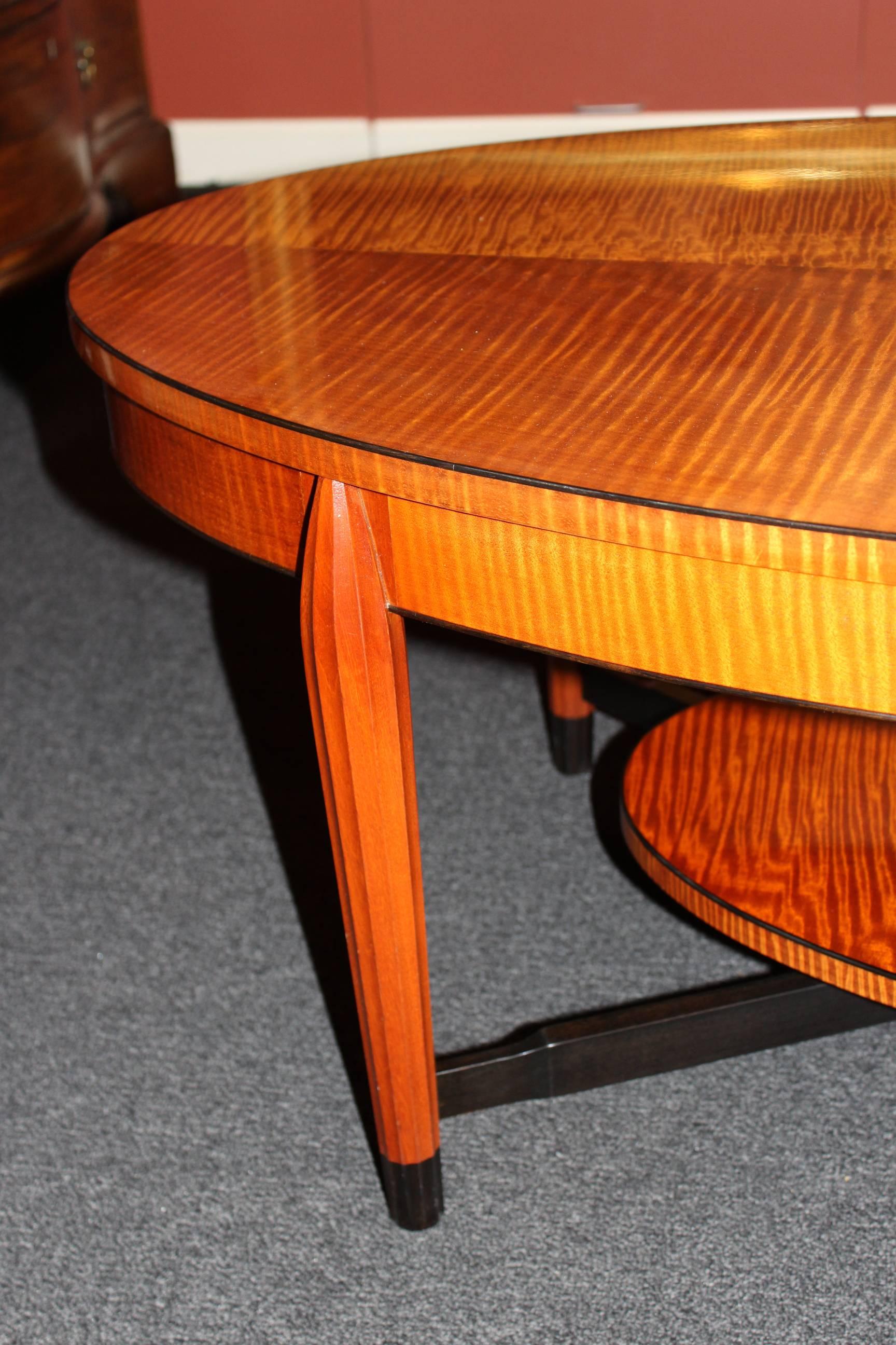 Modern Terry Moore NH Furniture Master Artisan Made Oval Tiger Maple Coffee Table