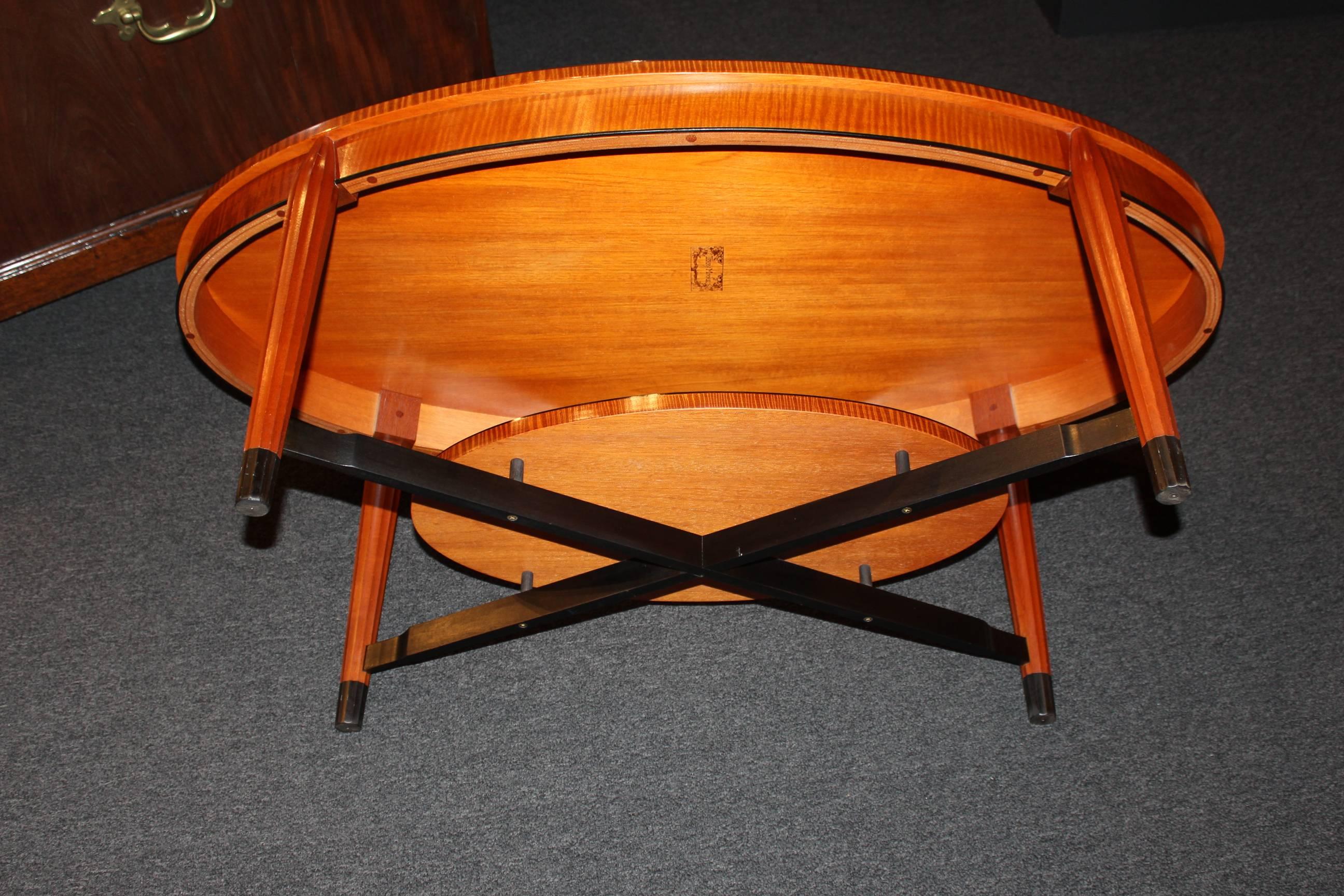 Contemporary Terry Moore NH Furniture Master Artisan Made Oval Tiger Maple Coffee Table
