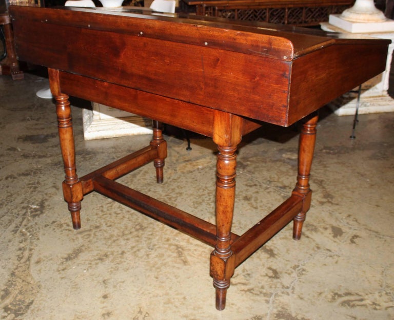 Large 19th Century English Gany Two Part Lift Top Standing Desk Carved Large 19th Century English Gany Two Part Lift Top Standing Desk For
