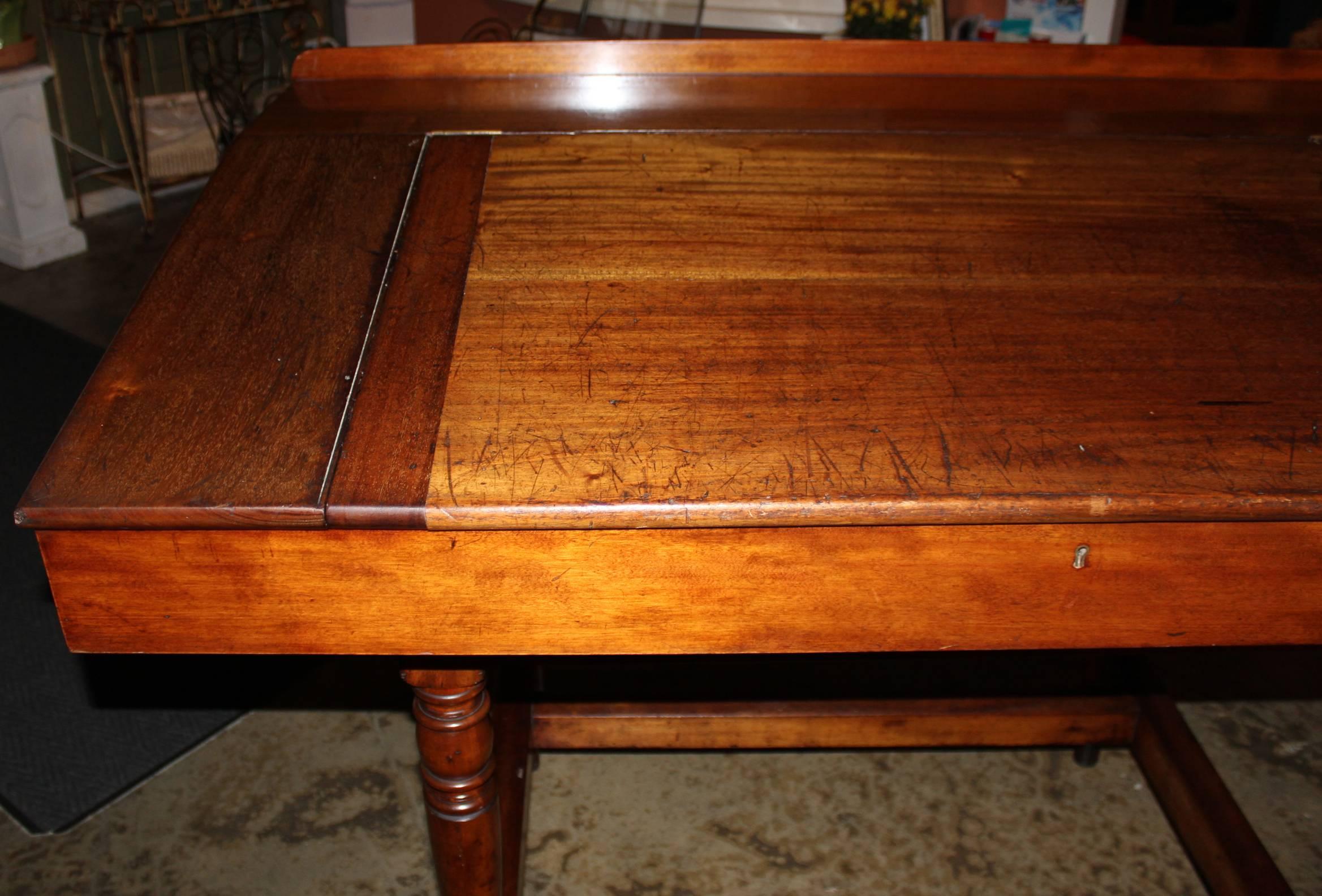 Large 19th Century English Mahogany Two Part Lift Top Standing Desk 1