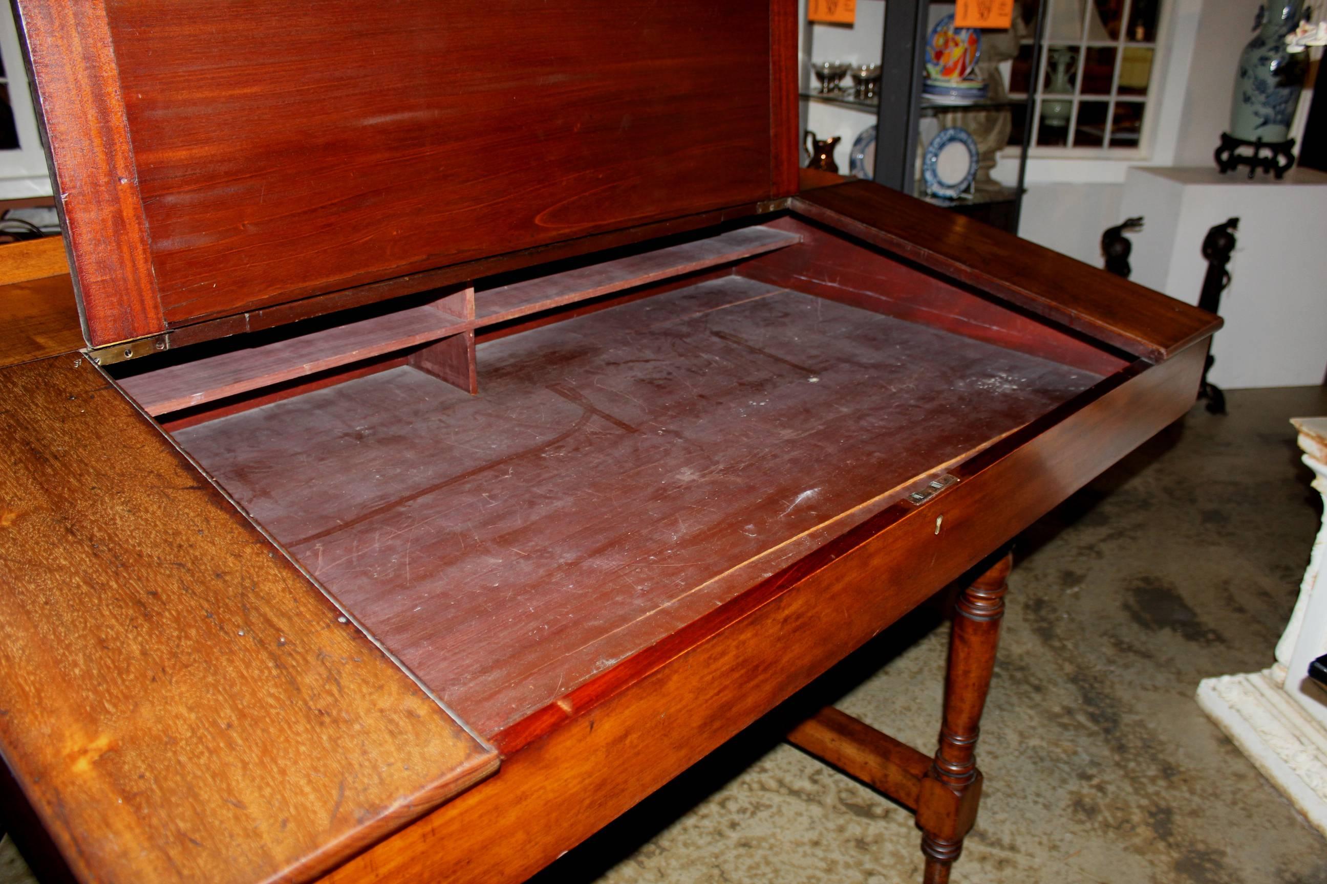 Large 19th Century English Mahogany Two Part Lift Top Standing Desk 3