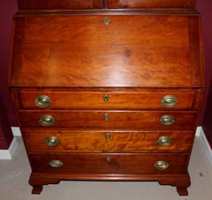 18th Century Connecticut River Valley Two-Part Cherry Chippendale Secretary