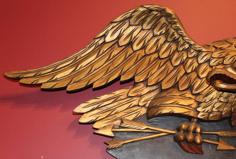 Carved Polychrome Gilt Eagle Attributed to the Boston Artistic Carving