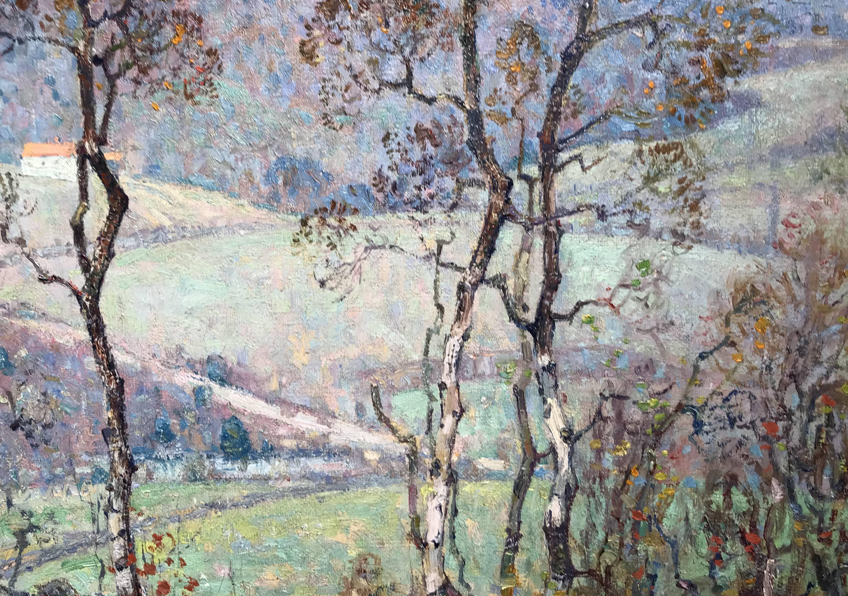 American George Loftus Noyes Impressionist Landscape Oil Painting, The Valley