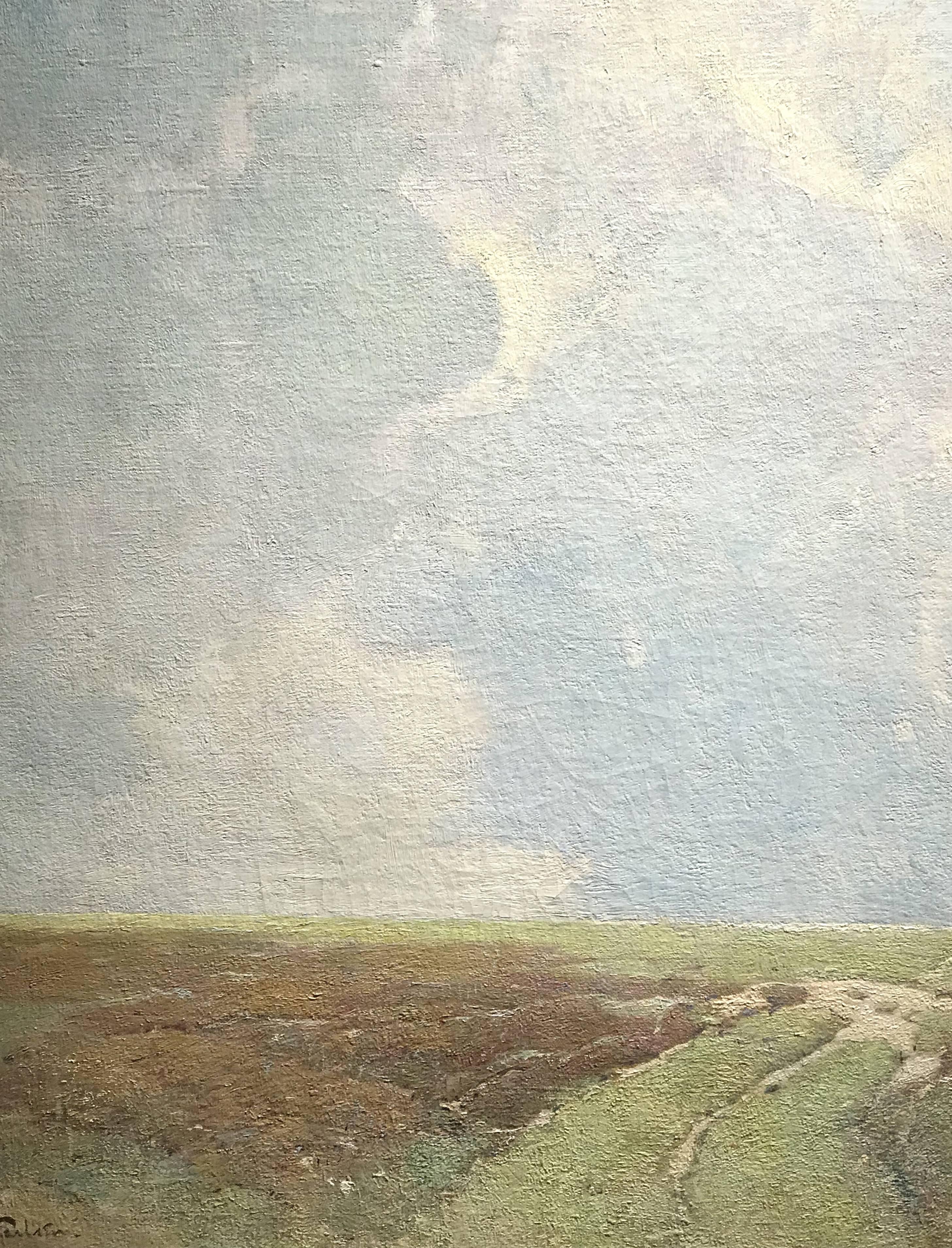 Danish Emil Soren Carlsen Marsh Landscape Oil Painting, Probably Long Island Sound