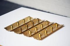 Pierre Forssell Set of Four Rectangular Brass Candlesticks, 16 Candles Skultuna