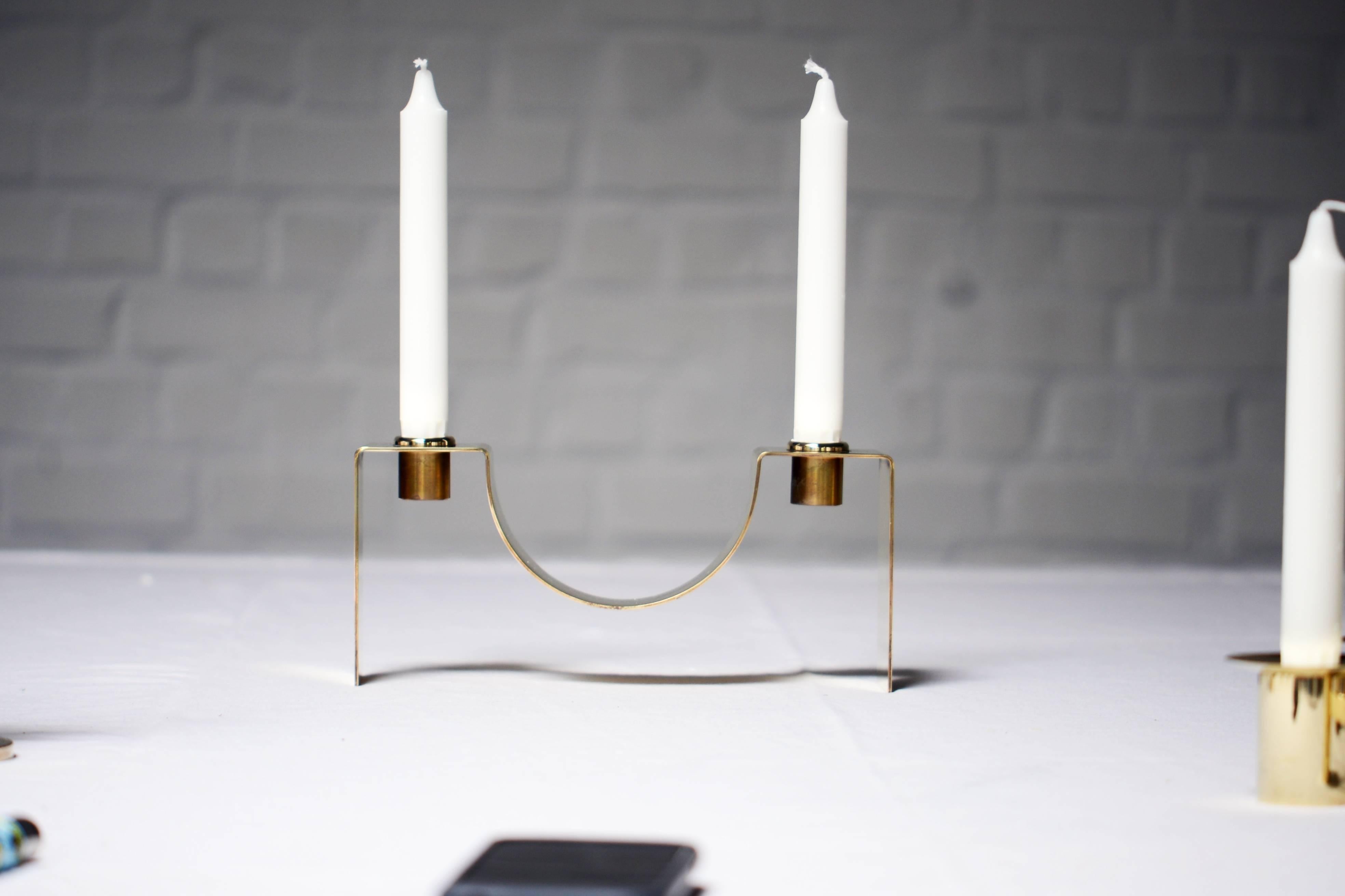 Sigurd Persson Brass Candlestick, Sweden, 1950s-1960s In Good Condition For Sale In Brussels, BE