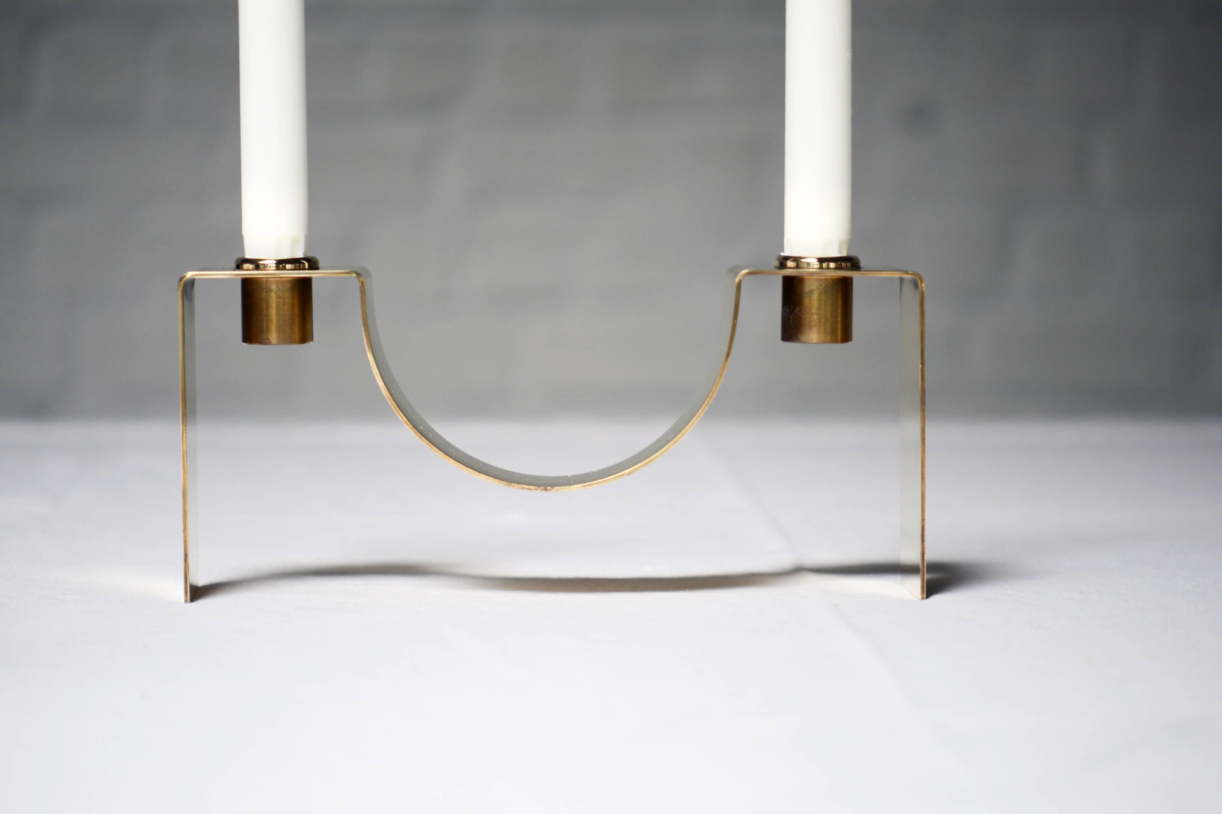 Mid-20th Century Sigurd Persson Brass Candlestick, Sweden, 1950s-1960s For Sale