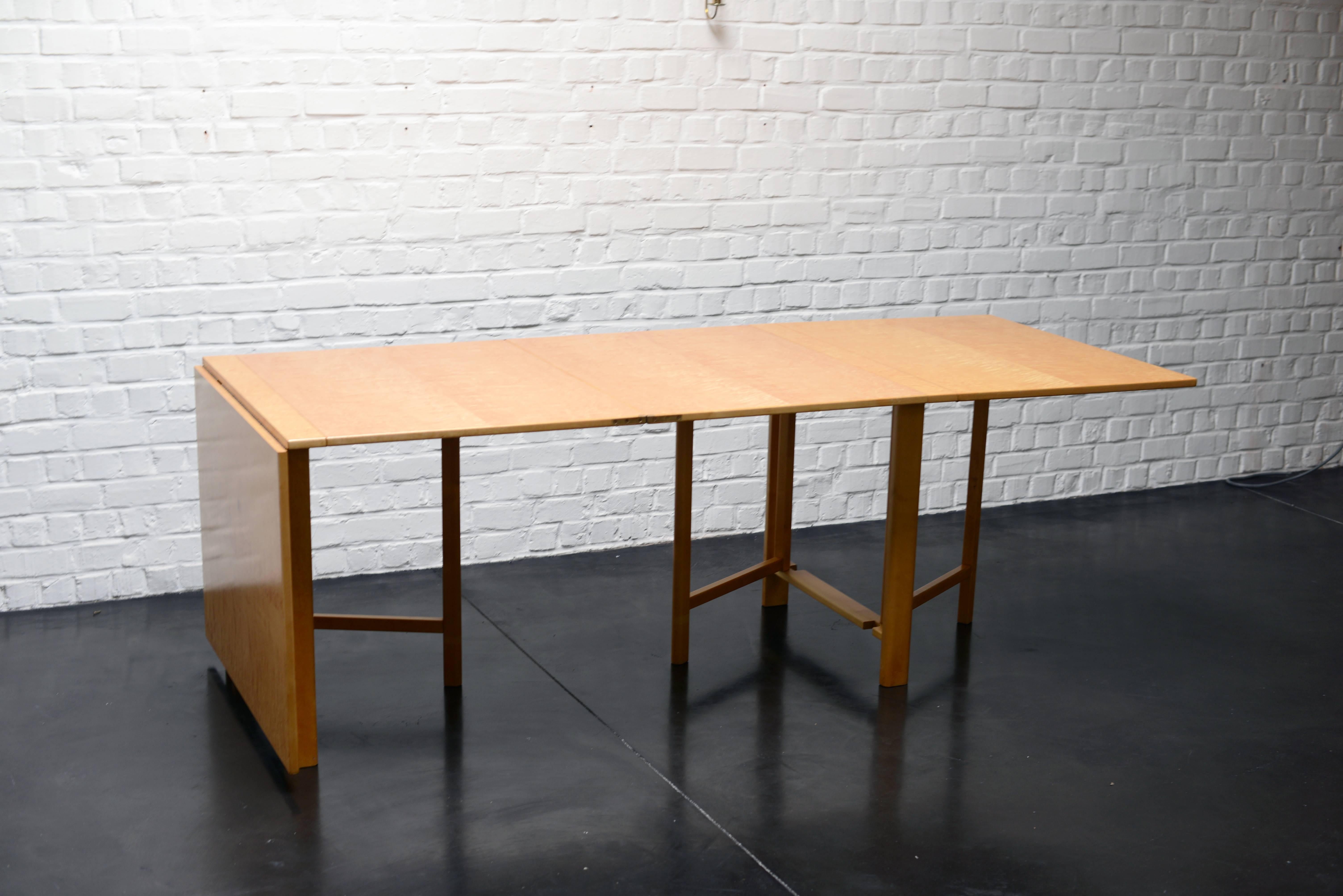 Swedish Bruno Mathsson, Maria Flap Folding Table, Beechwood Made in Sweden in 1960 For Sale