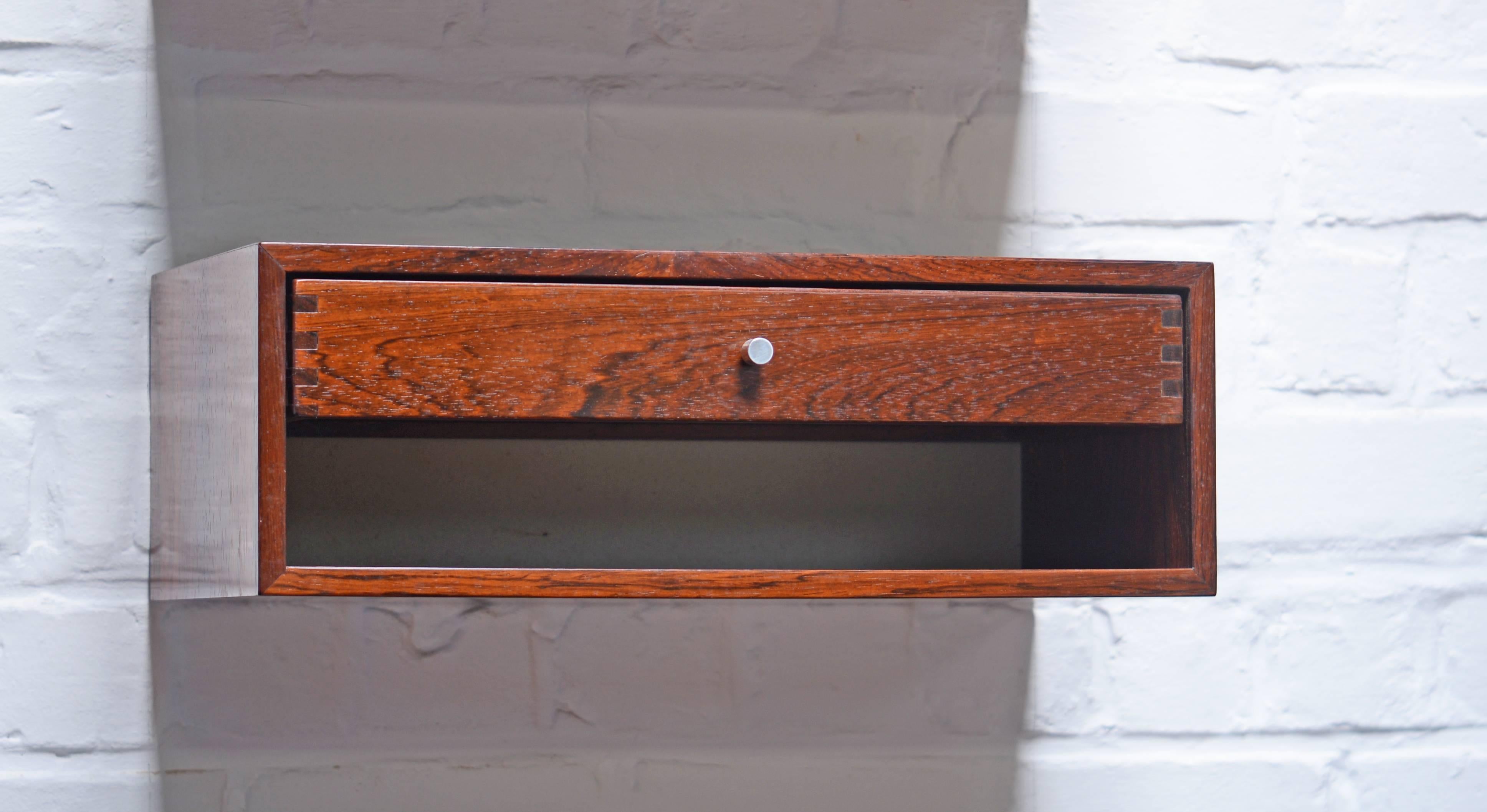 Wood Kai Kristiansen, Unique Set of Six Danish Rosewood Floating Drawers /Console 60s For Sale