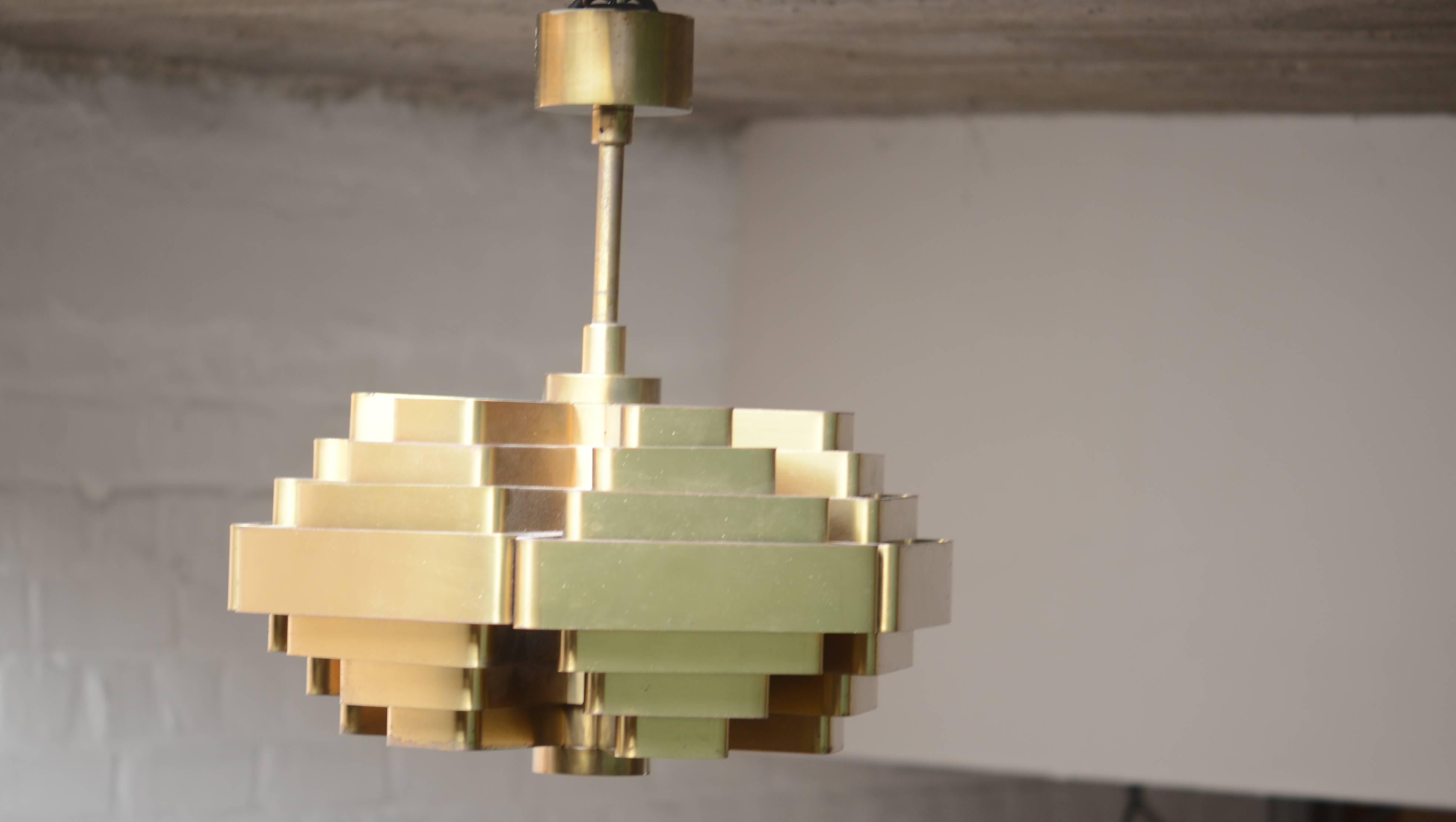 Brass Jules Wabbes, Rare Small Osaka Lamp Made for the Exhibition in 1970 in Osaka For Sale