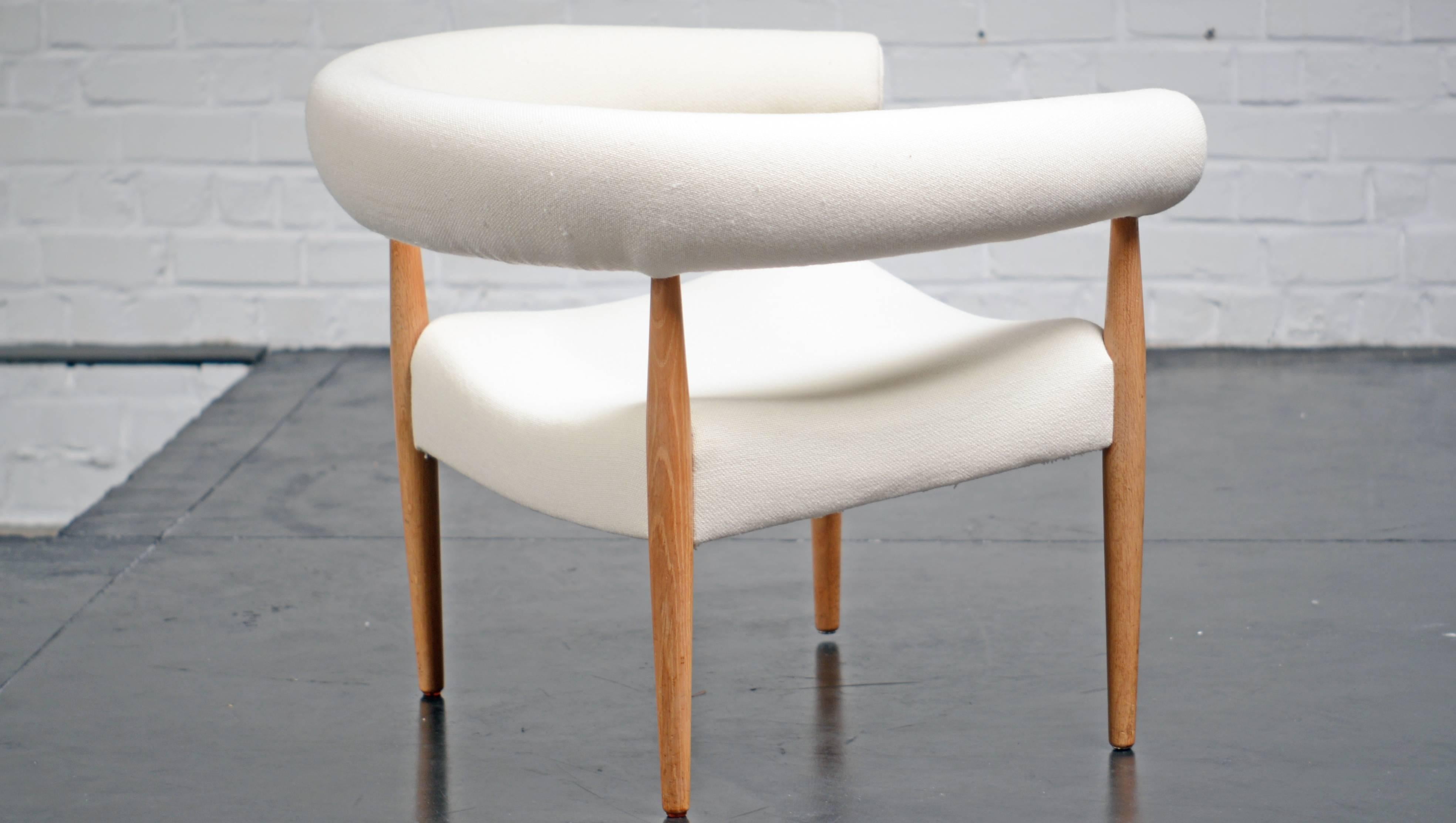 Scandinavian Modern Nanna Ditzel Pair of Sausage Easy Chairs Made by Kolds Savværk, 1958 For Sale