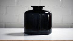 Erik Hoglund Deep Blue and Black Vase by the Artist for Boda, Sweden