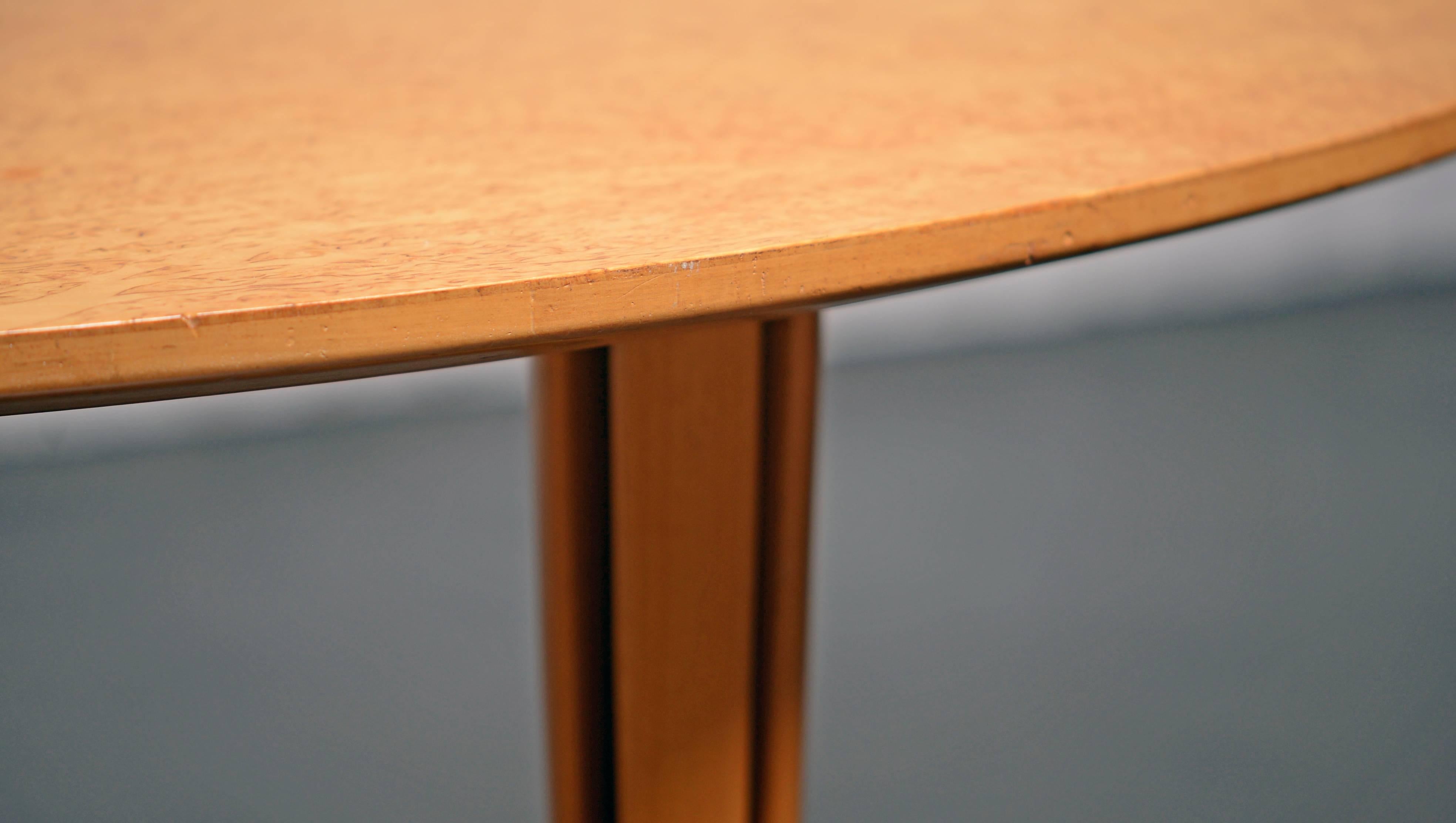 Scandinavian Modern Bruno Mathsson Large Coffee Table in Burl Wood, Sweden For Sale