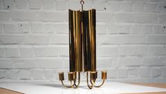 Pierre Forssell, Six Arms Brass "Reflex" Suspended Candlestick, Made by Skultuna