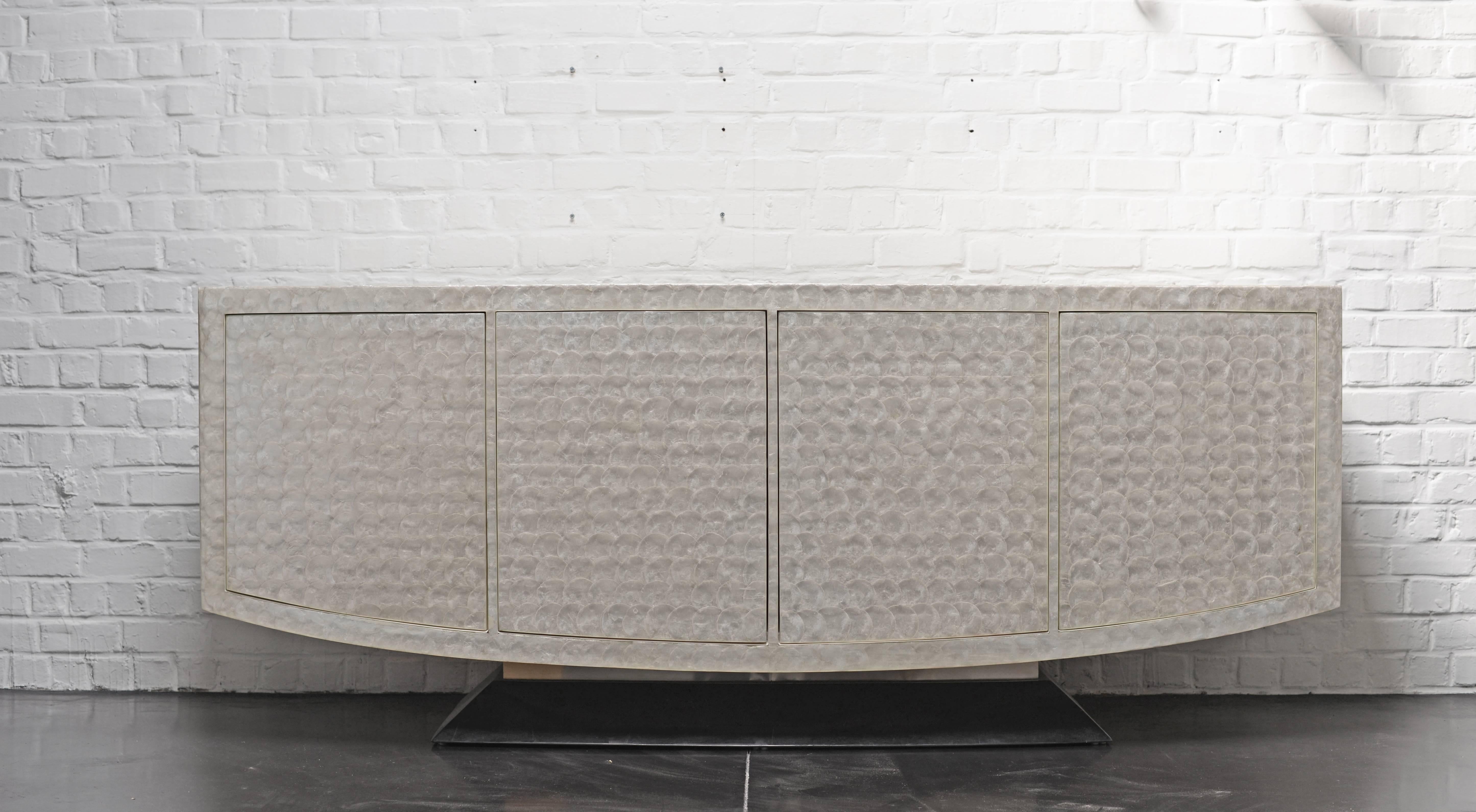 Mid-Century Modern Unique French Long Shell Sideboard, 1960s-1970s For Sale