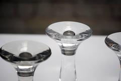 Tapio Wirkkala Set of 4 Clear Glass Candlesticks Model 3412 by Iittala Finland