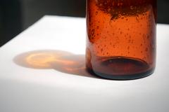Erik Hoglund Amber Vase Bottle Handmade by the Artist for Kosta Boda, Sweden