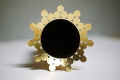 Pierre Forsell Crown Brass Vase Made by Skultuna, Sweden 1960s