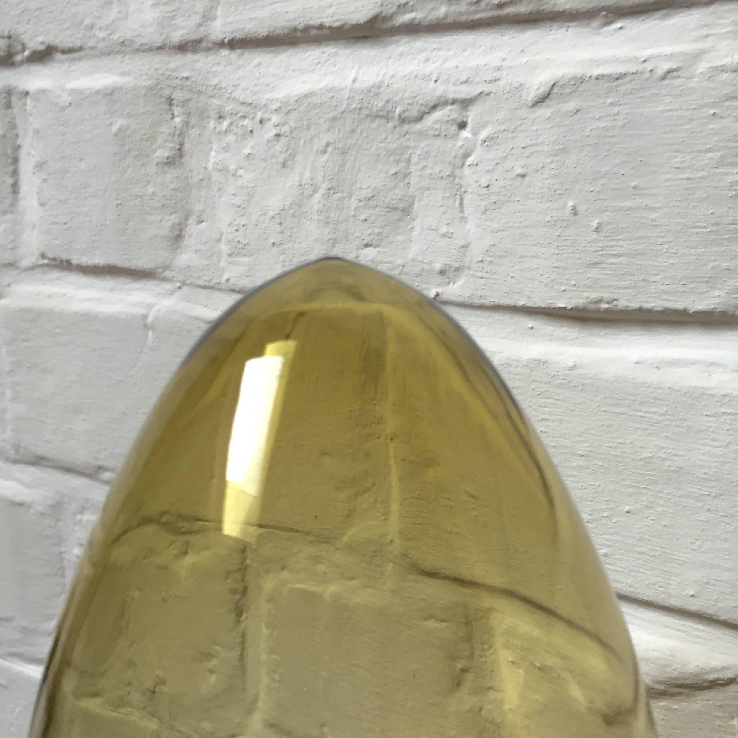 Hans-Agne Jakobsson Brass and Gold Glass Pair of Wall Lamps, Sweden In Good Condition In Brussels, BE