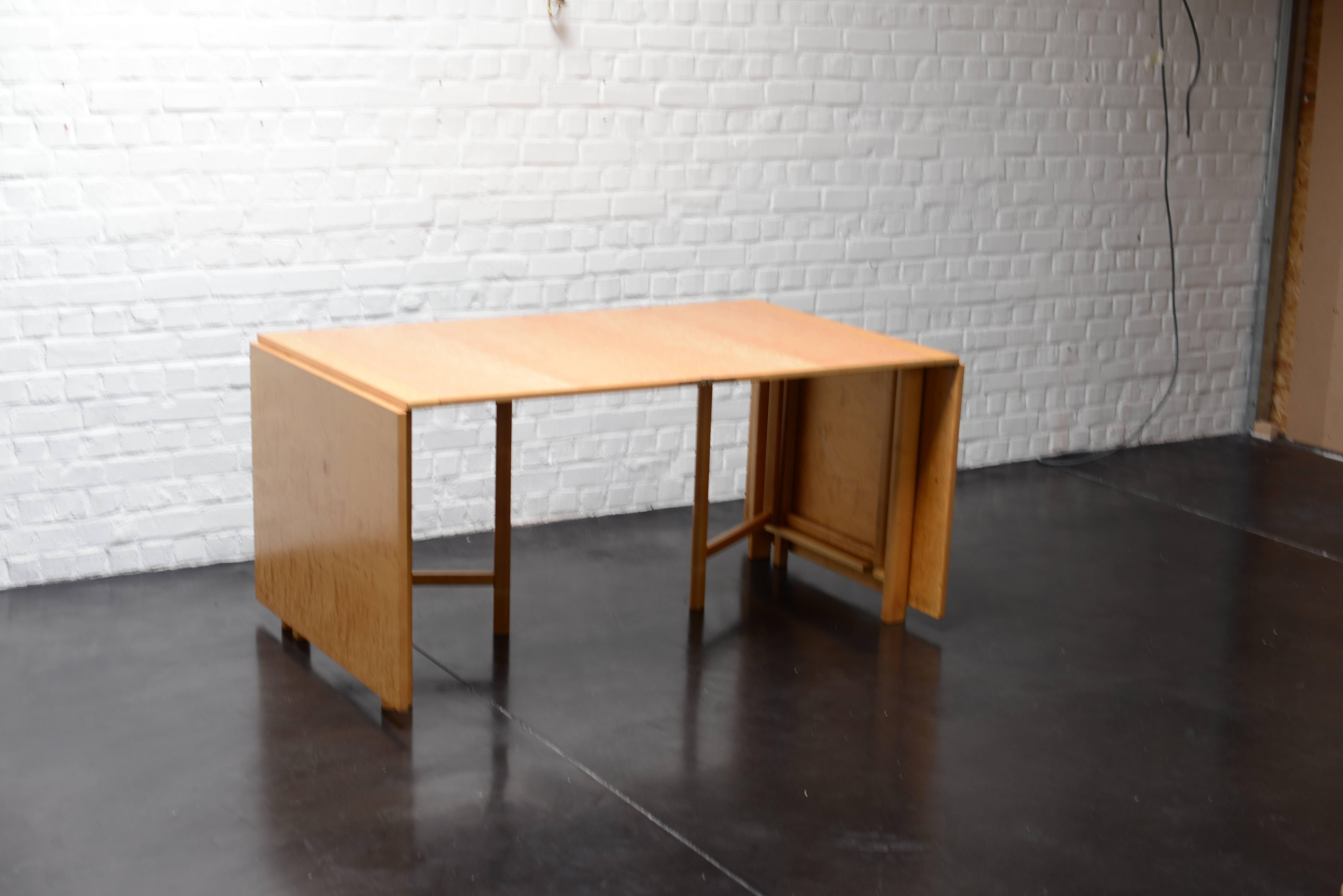 Scandinavian Modern Bruno Mathsson, Maria Flap Folding Table, Beechwood Made in Sweden in 1960 For Sale