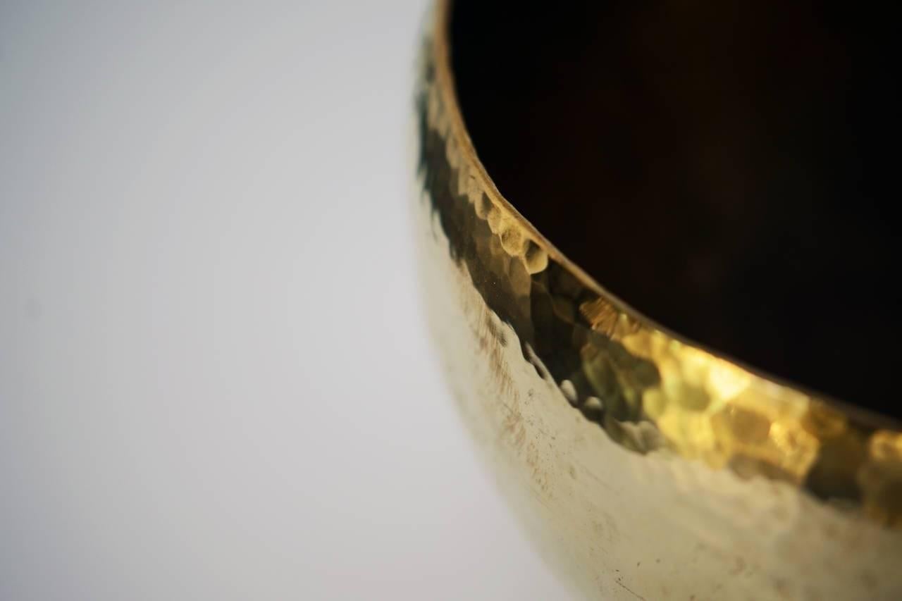 Scandinavian Modern Robert Essen Handmade Hammered Brass Bowl, Sweden, 1970s For Sale